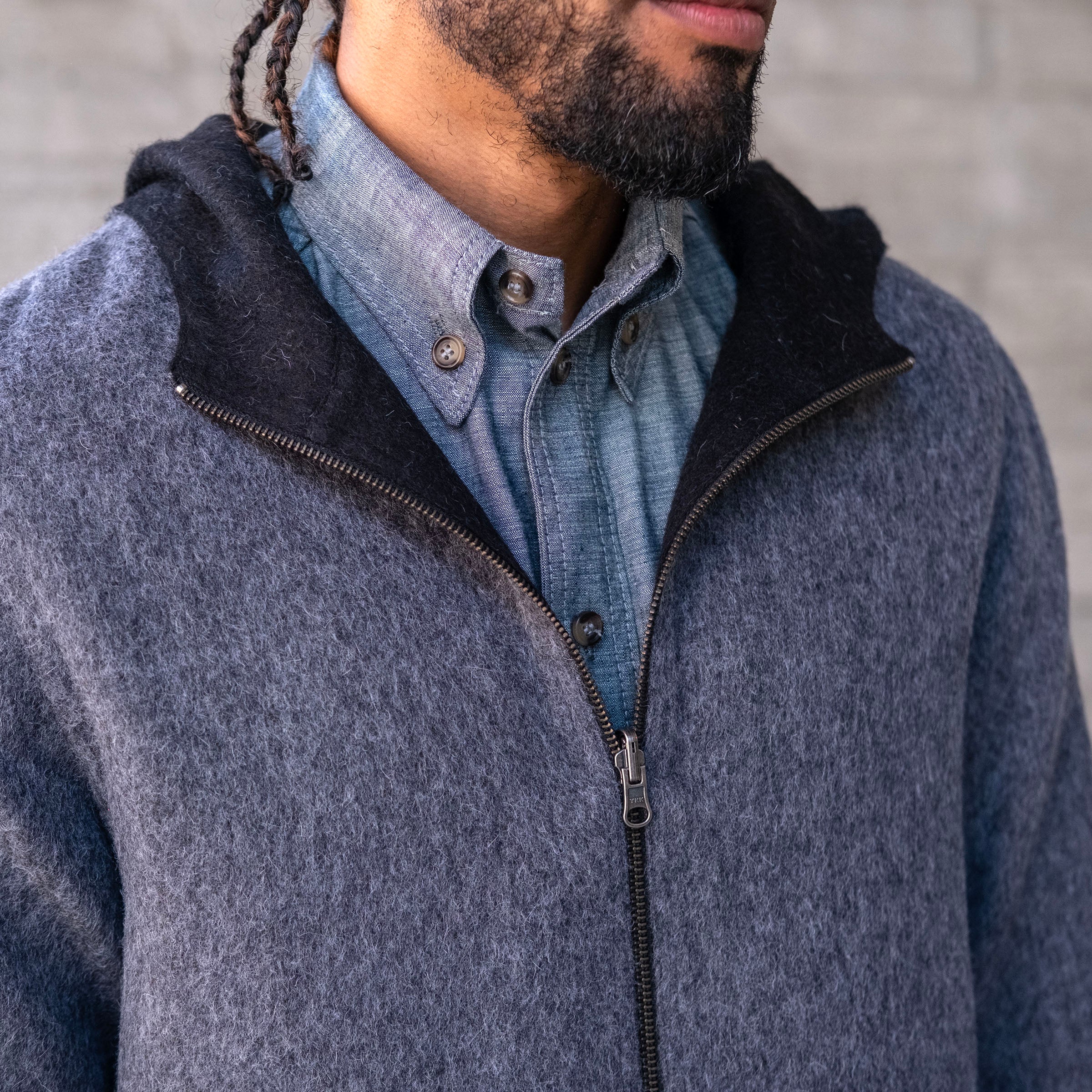 Alpaca Fully Reversible Hooded Coat