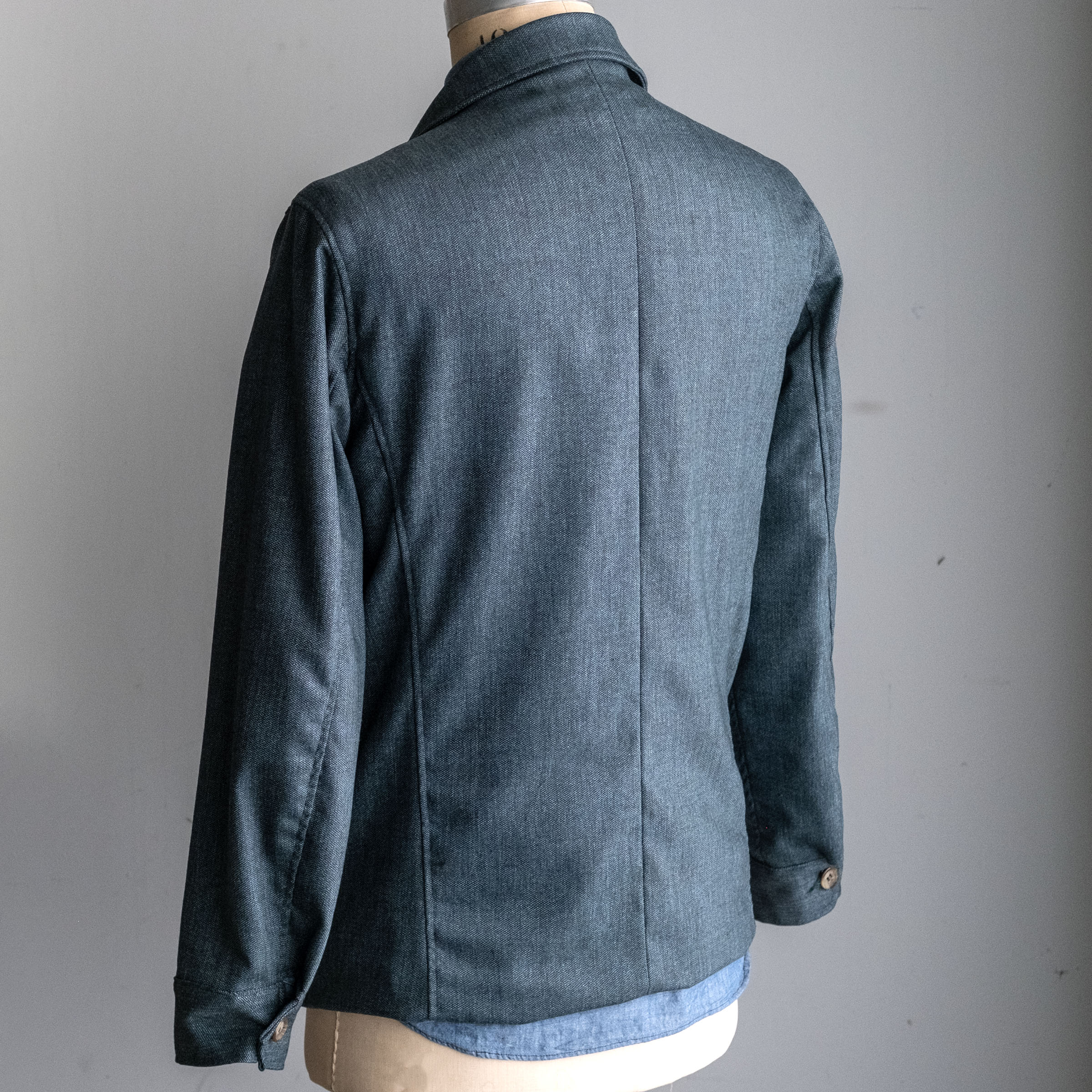 Corso Jacket in Jade Turquoise Tropical Wool & Silk
