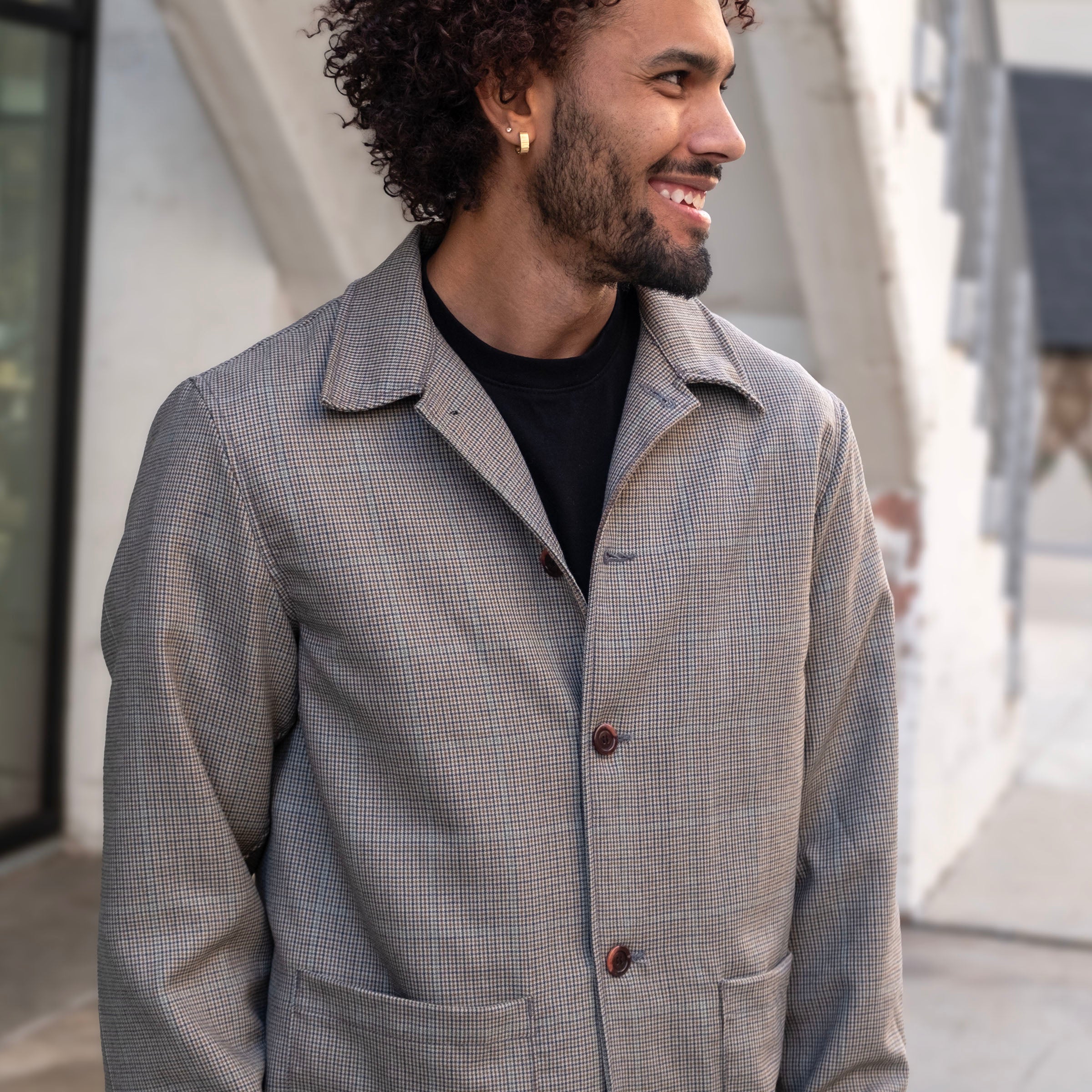 Sample Sale: Corso Jacket in Size 40 Houndstooth Tropical Wool