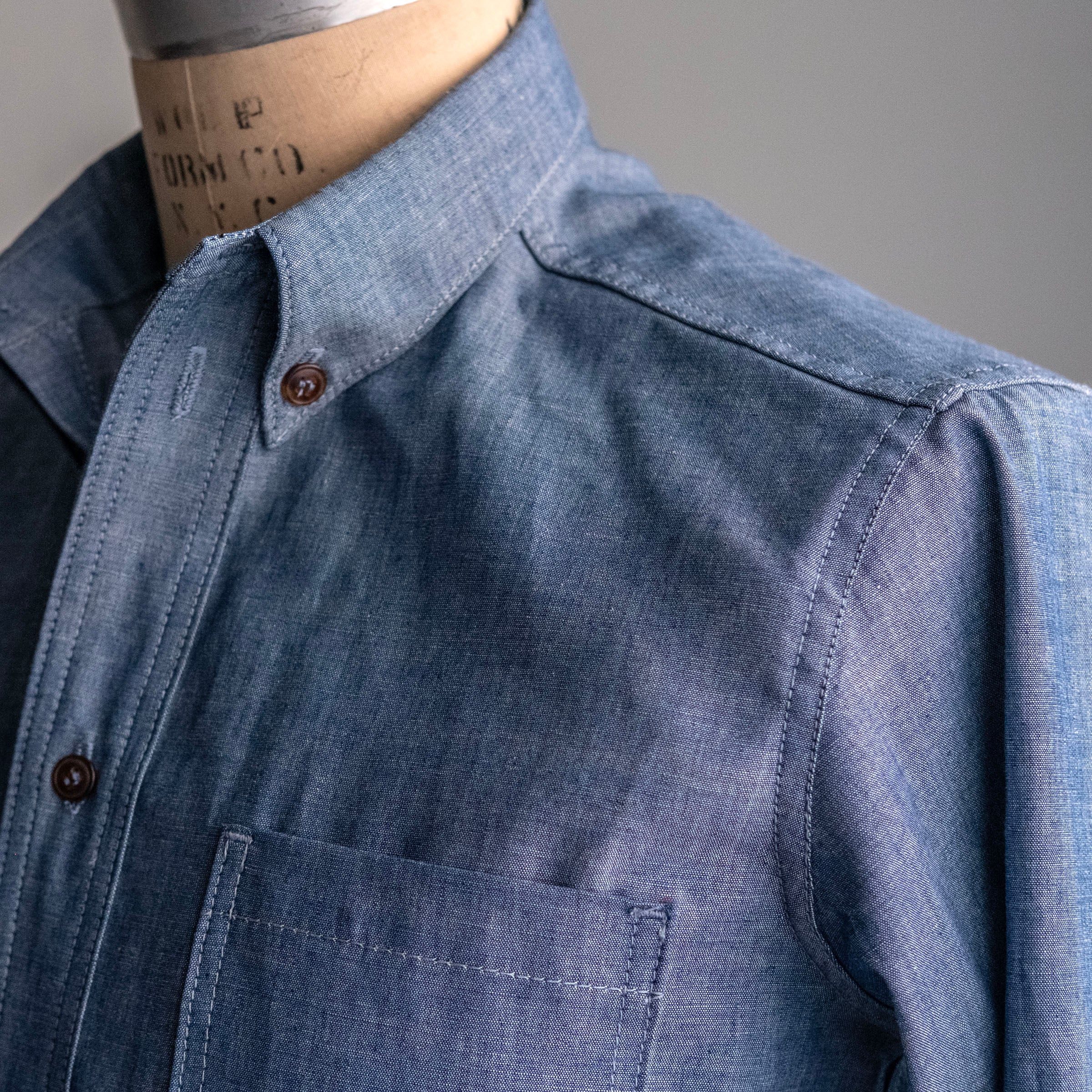 Denim Button Down Shirt Hattori Ichiban Chambray