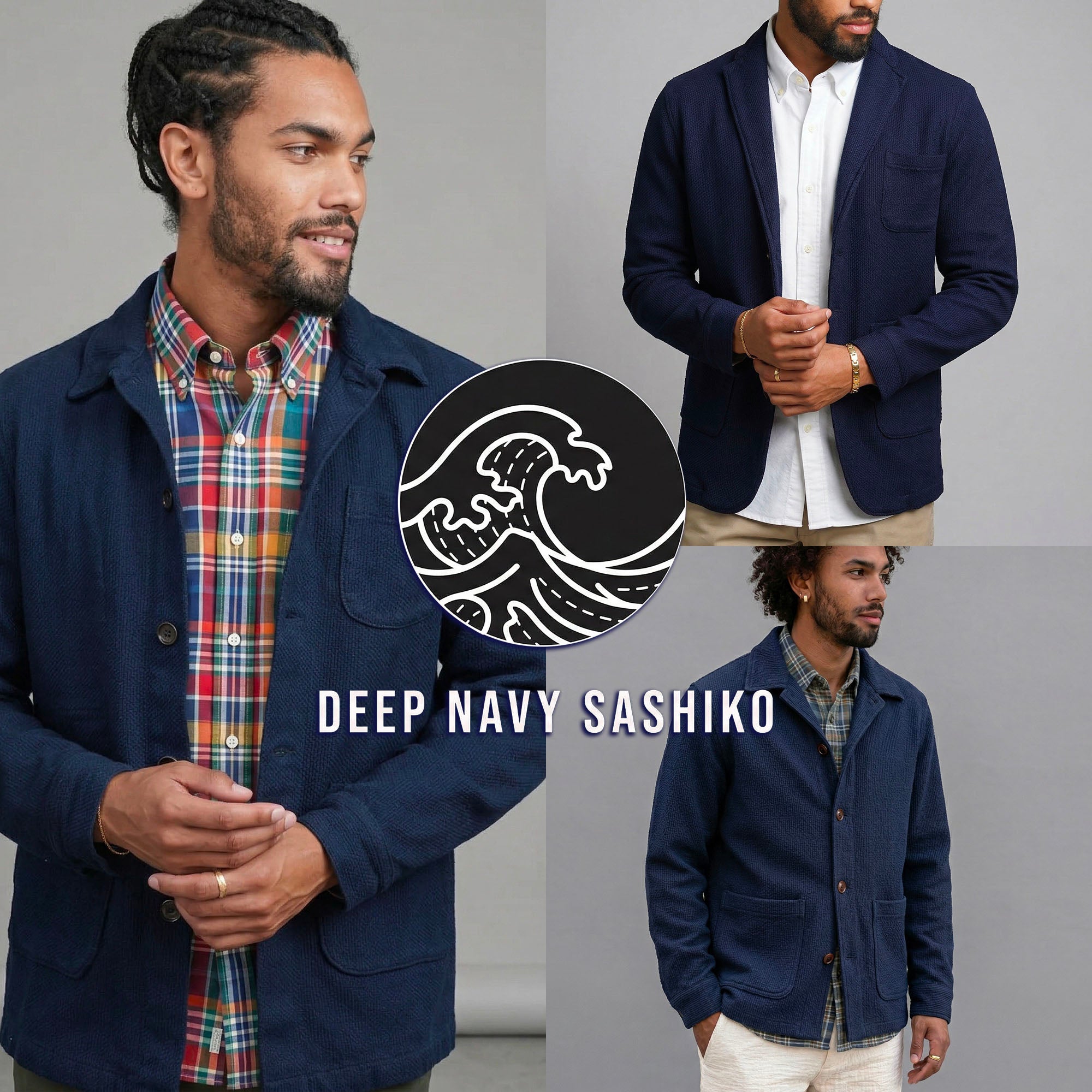 Custom Doyle, Sinclair & Corso Jackets Deep Navy Sashiko