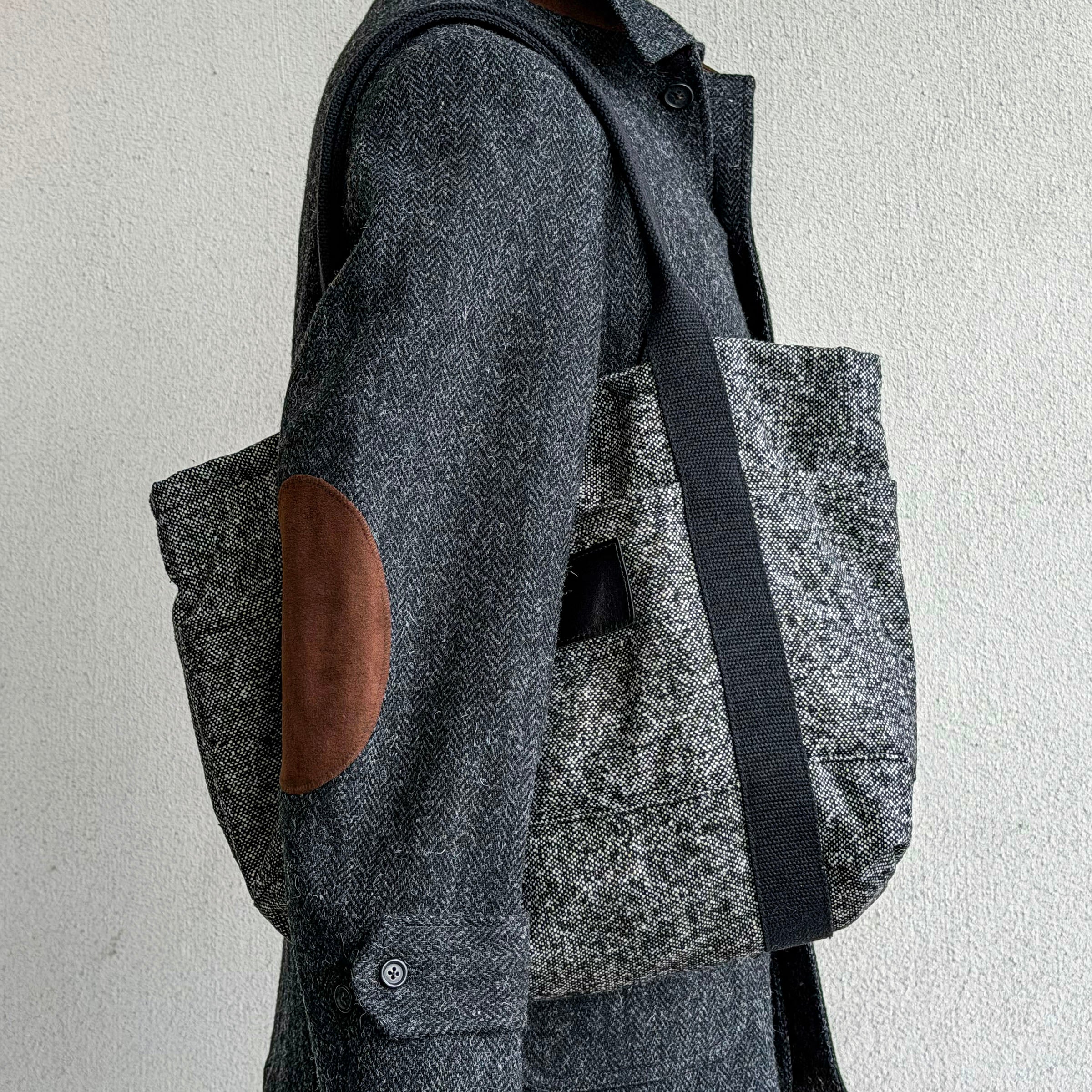 Harbor Tote Bag Salt & Pepper Washable Donegal Tweed