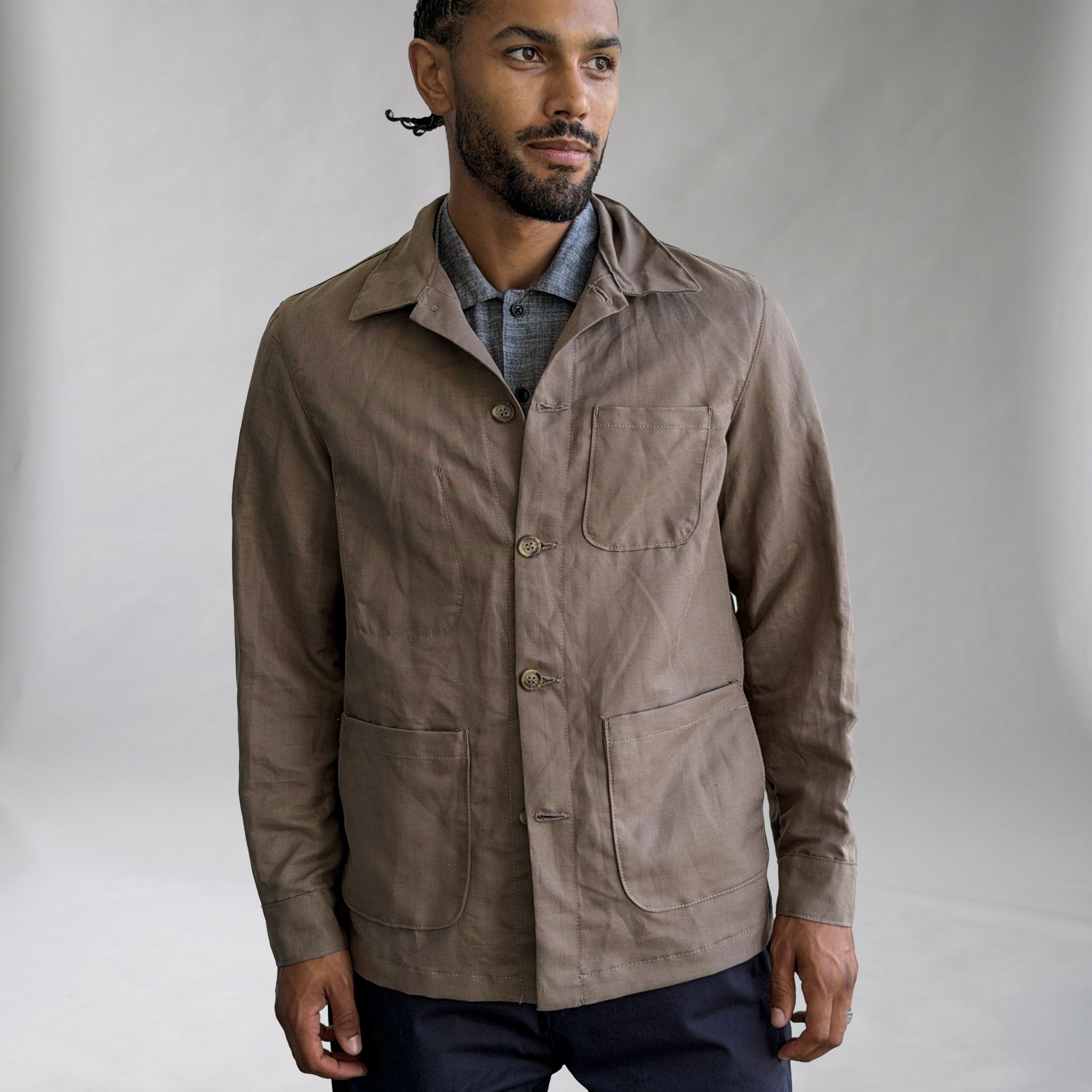 Doyle Jacket Hazelnut Albini Linen
