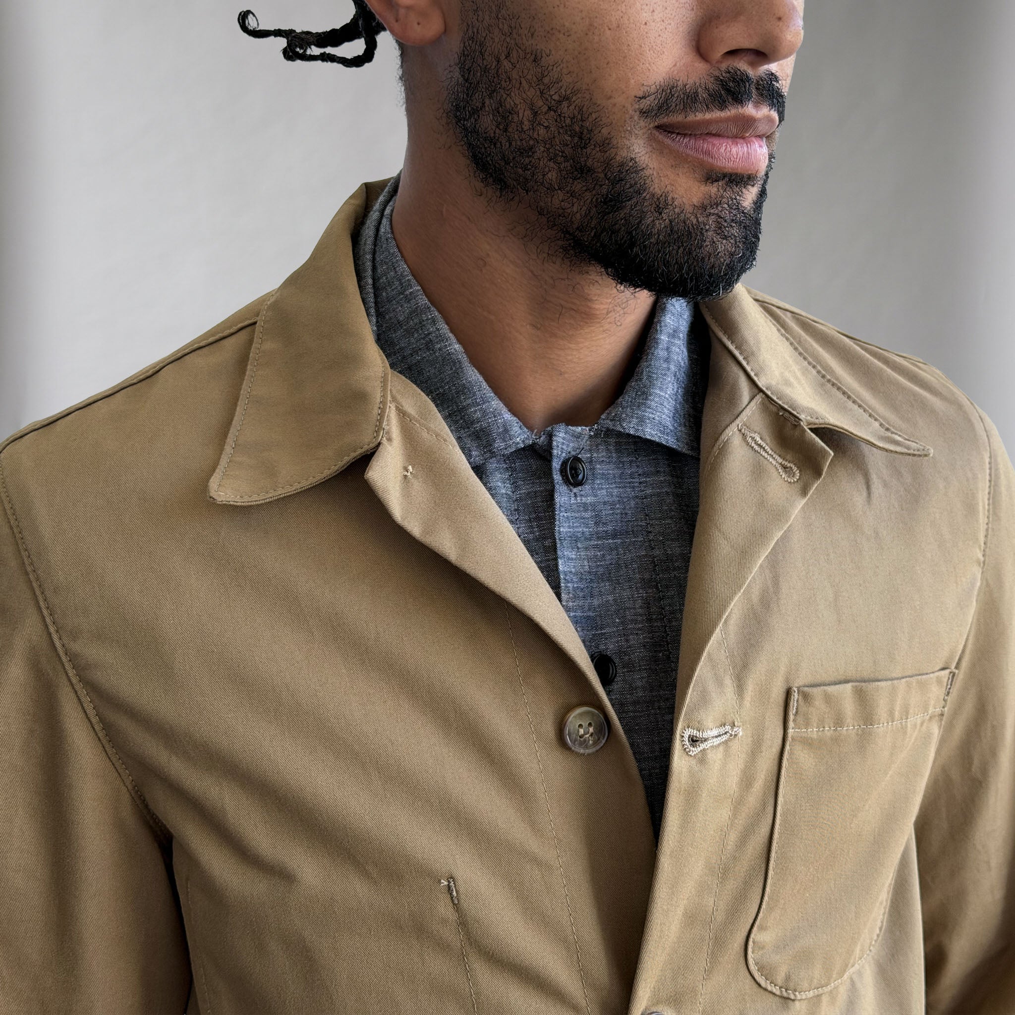 Doyle Jacket Khaki Cotton Tropical Twill