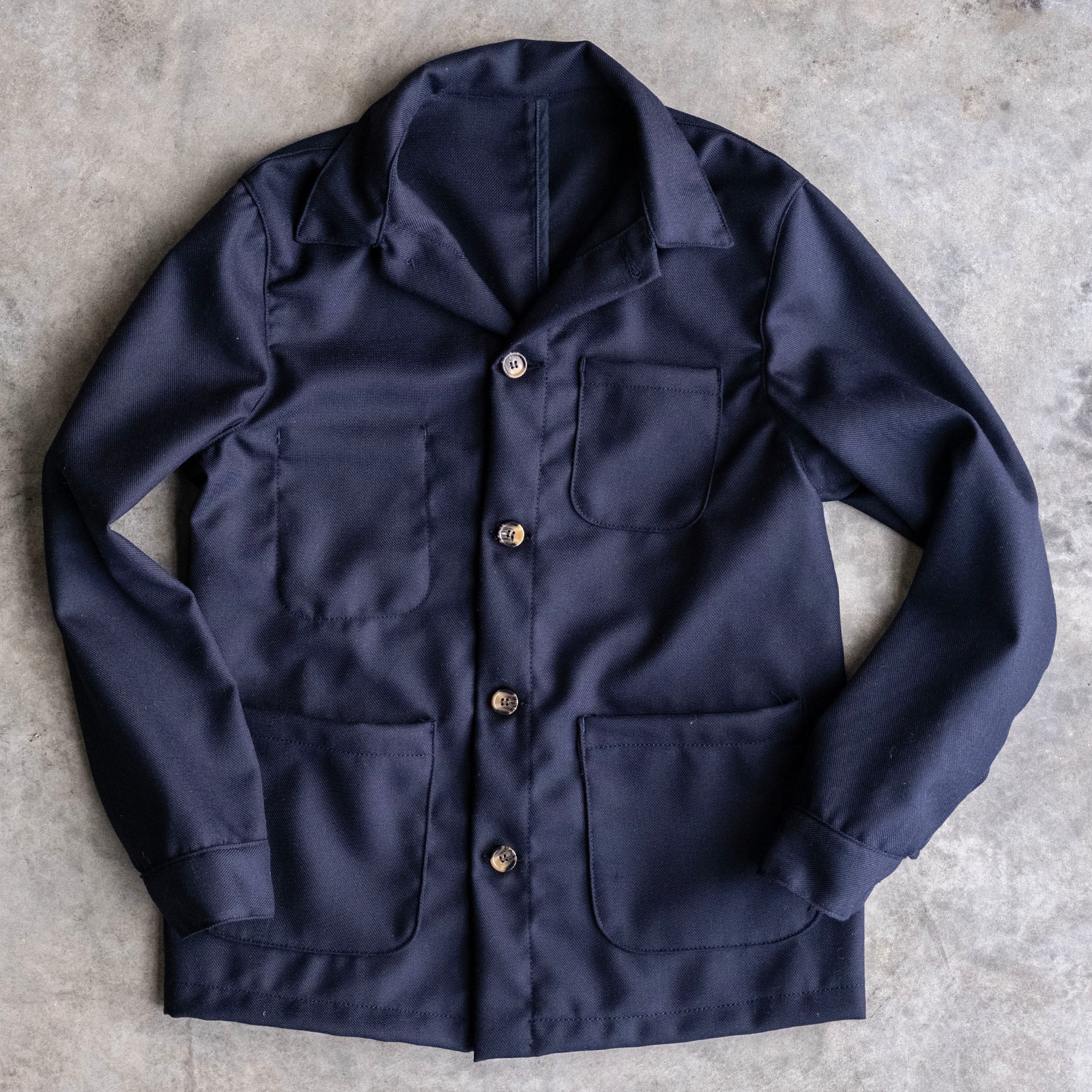 Doyle Jacket Huddersfield 12oz Wool Cavalry Twill Navy