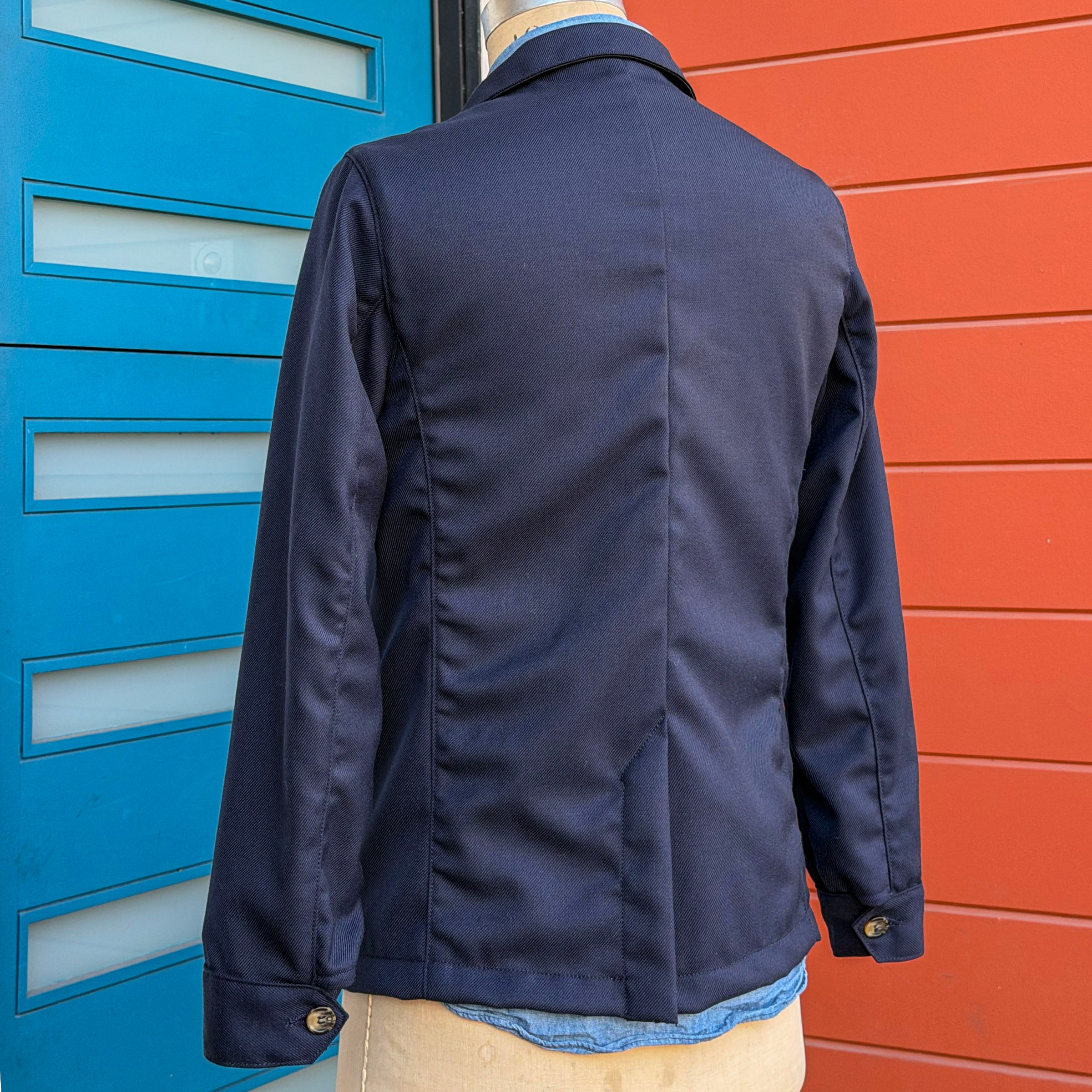 Doyle Jacket Washable Navy Tech Wool 12oz Twill