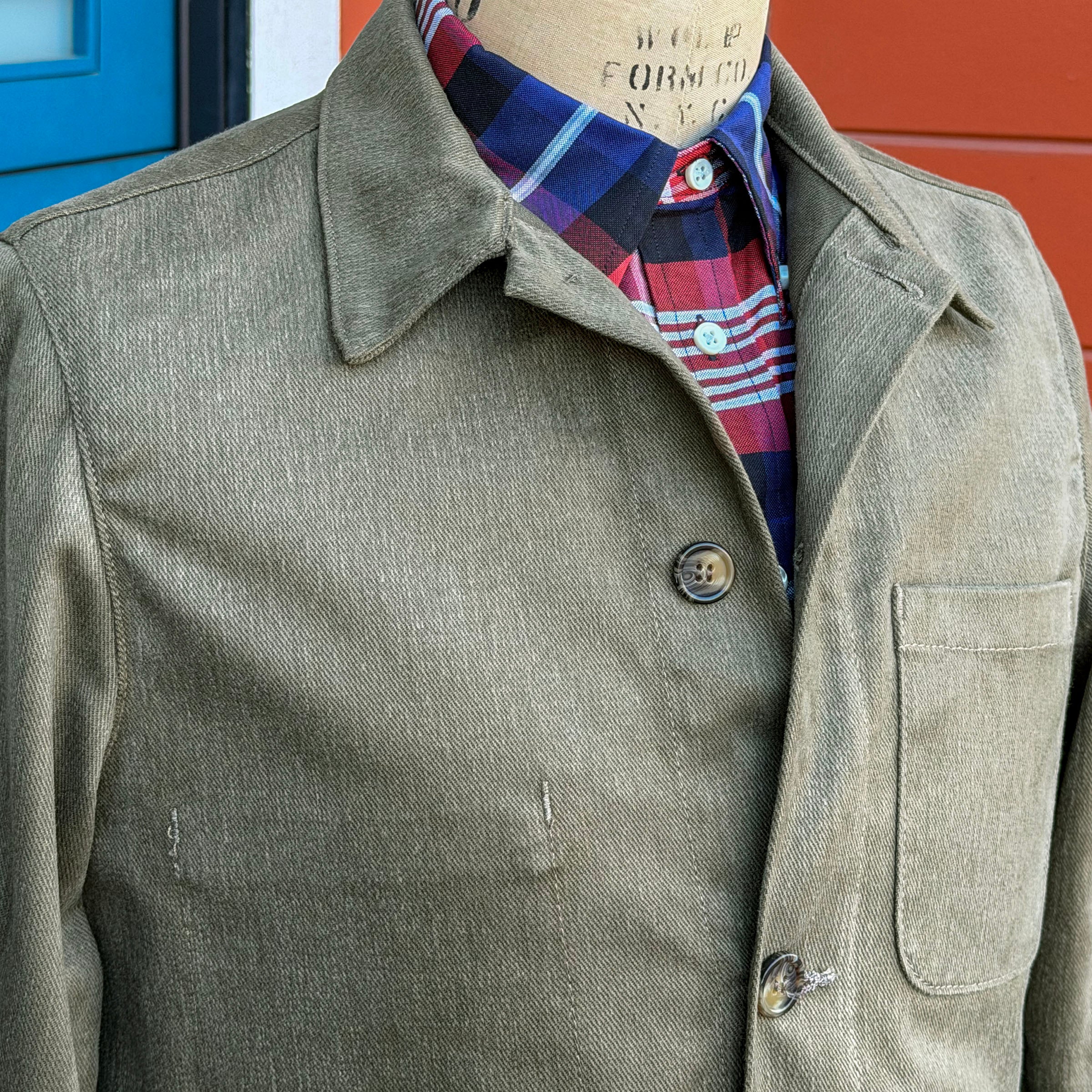 Doyle Jacket Olive 11oz Brushed Cavalry Twill