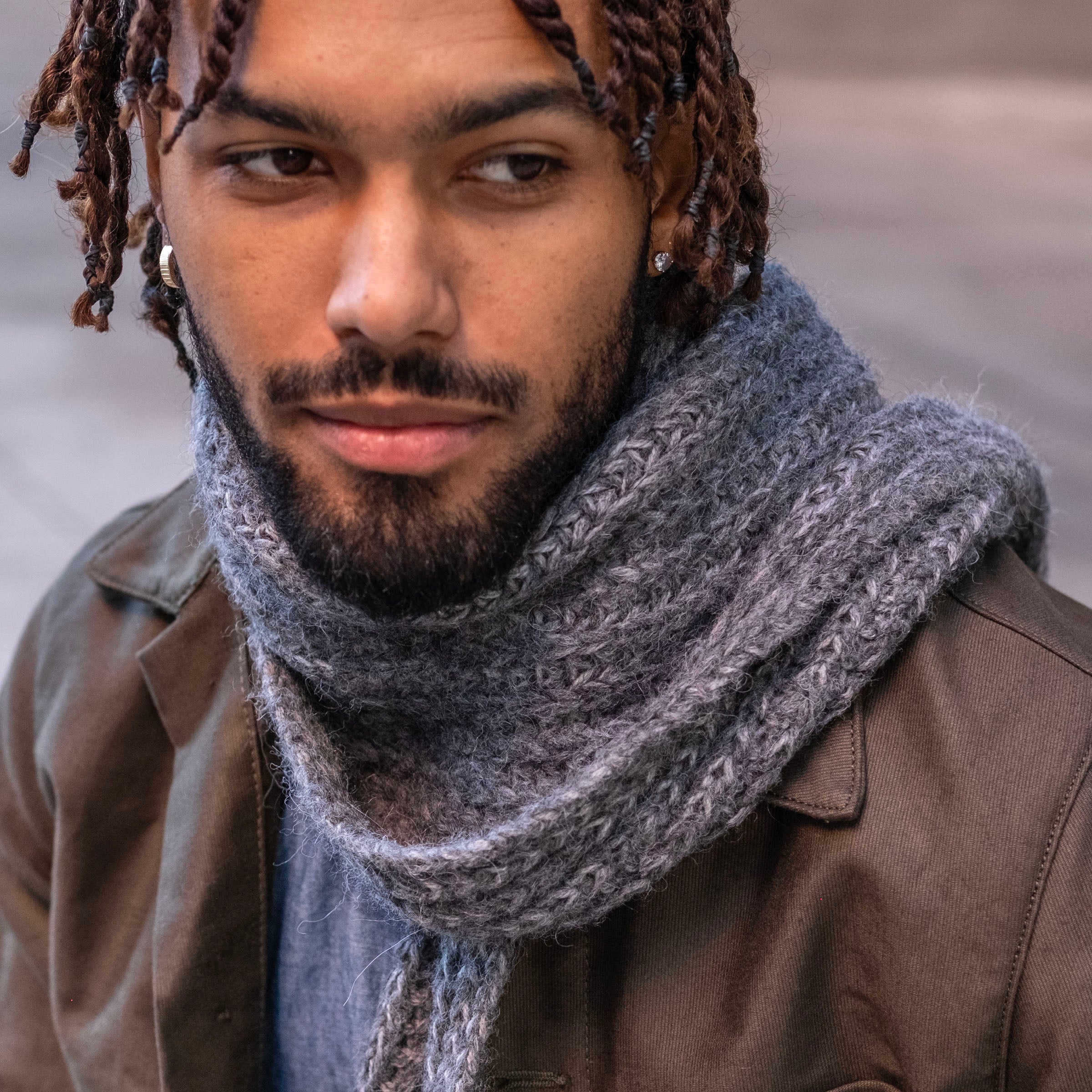 Rustic Handknit Alpaca Scarves & Watch Caps