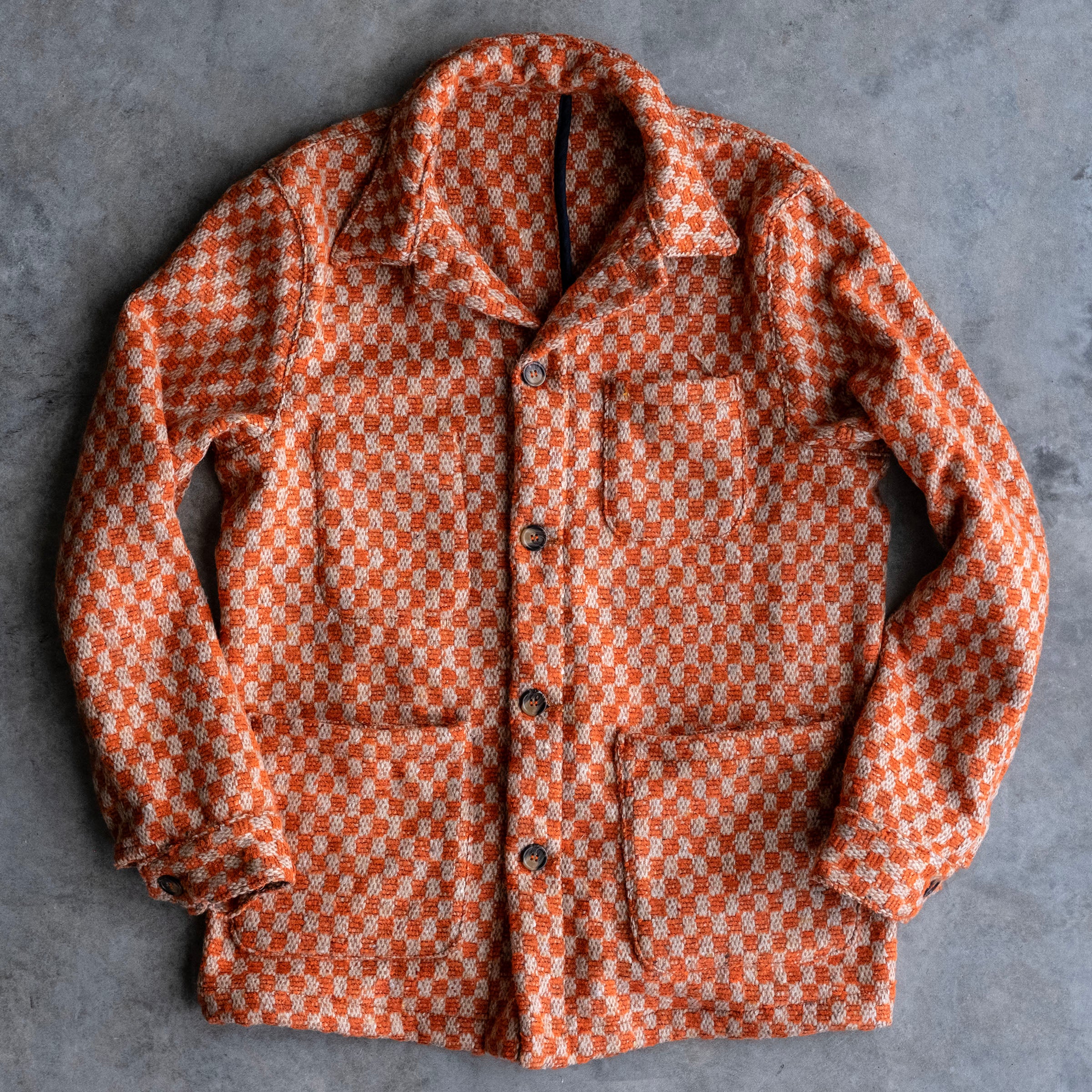 Doyle Jacket DiPray Tangerine Checker Donegal Tweed