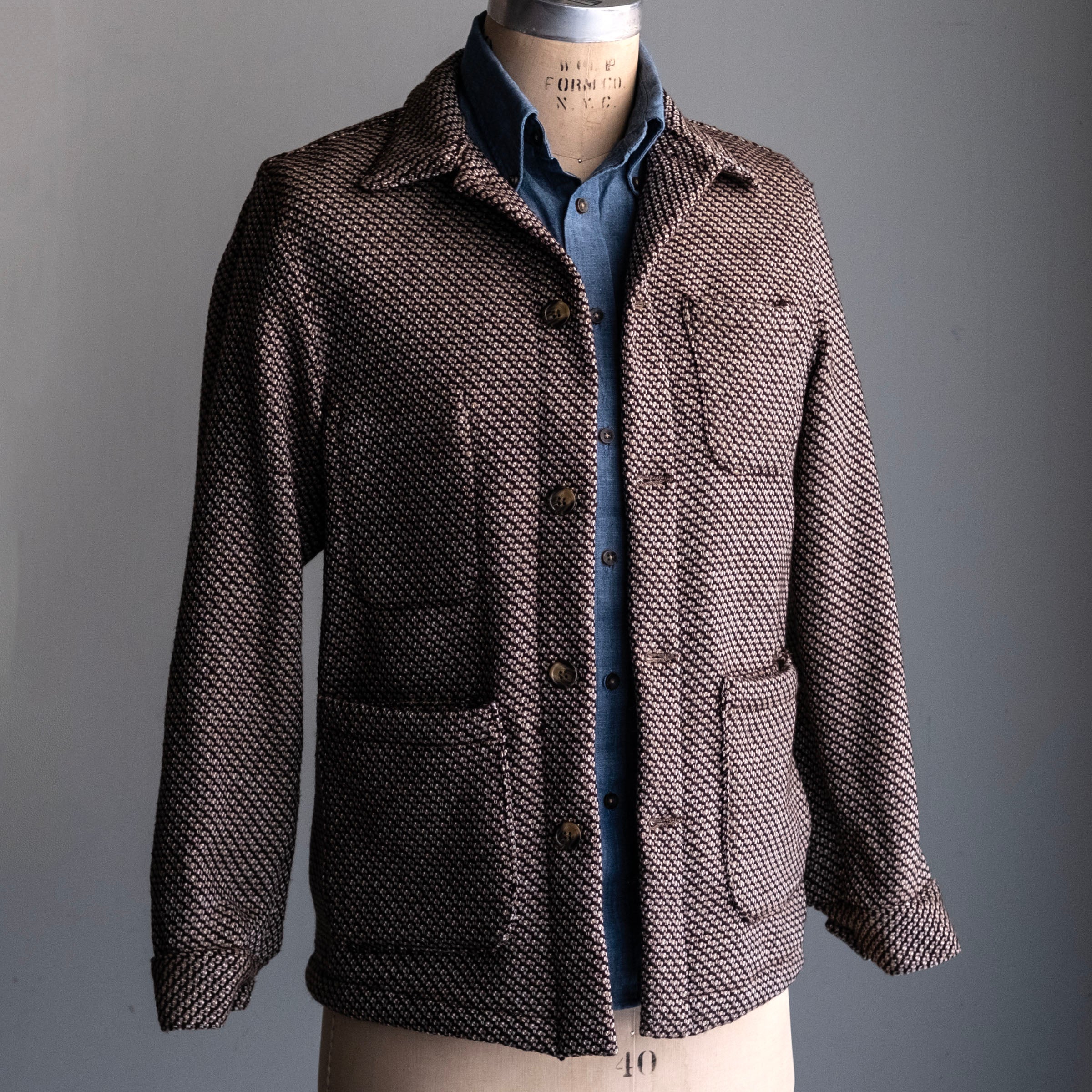 Doyle Jacket Reid & Taylor 16oz Nailhead Merlot-Mocha Tweed