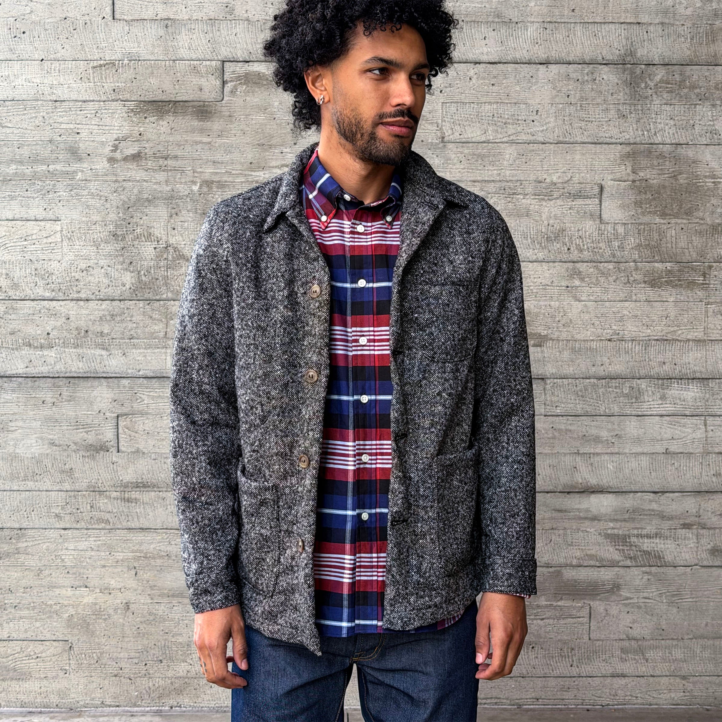 Doyle Jacket Salt & Pepper Washable Donegal Tweed