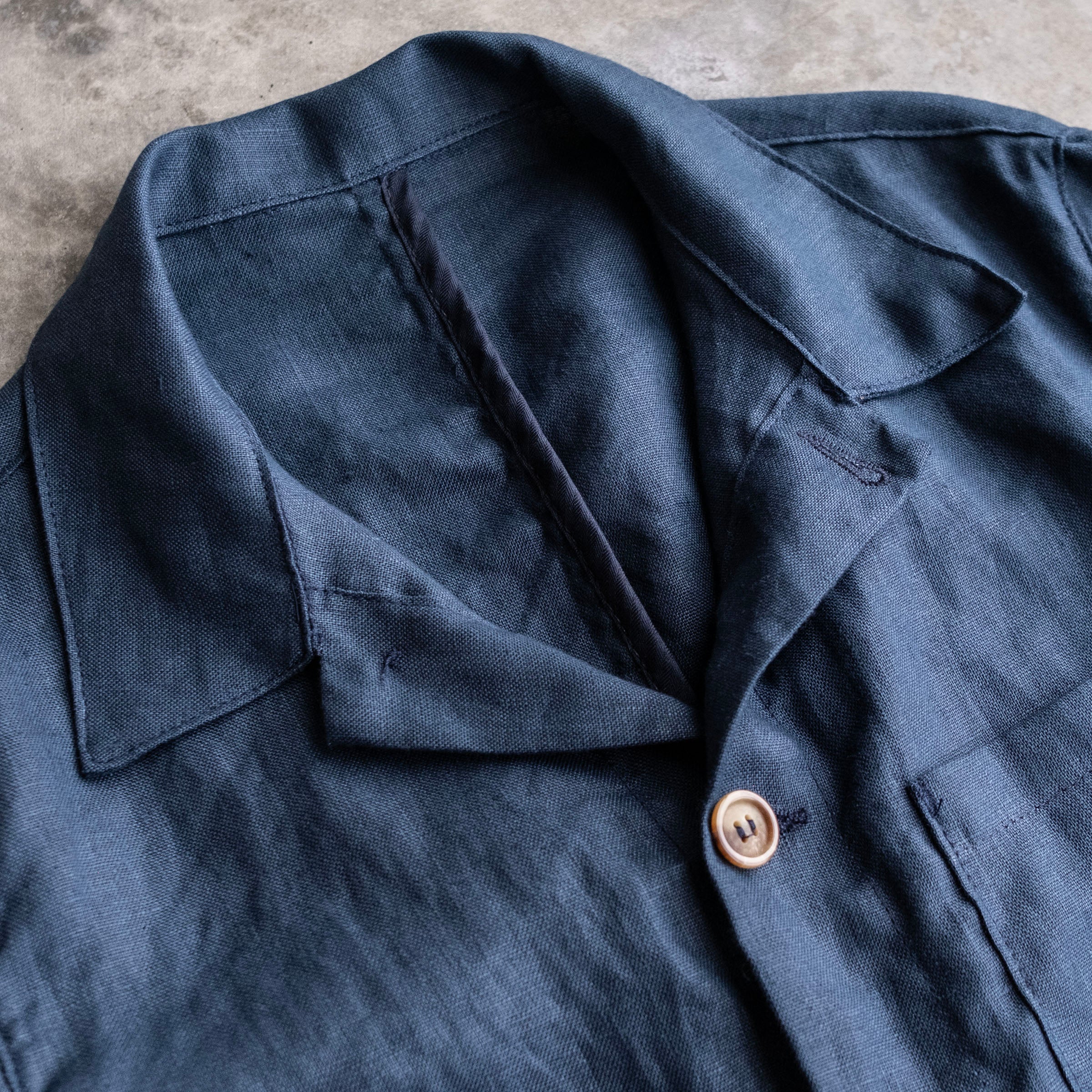 Doyle Jacket Marine Blue Albini Linen