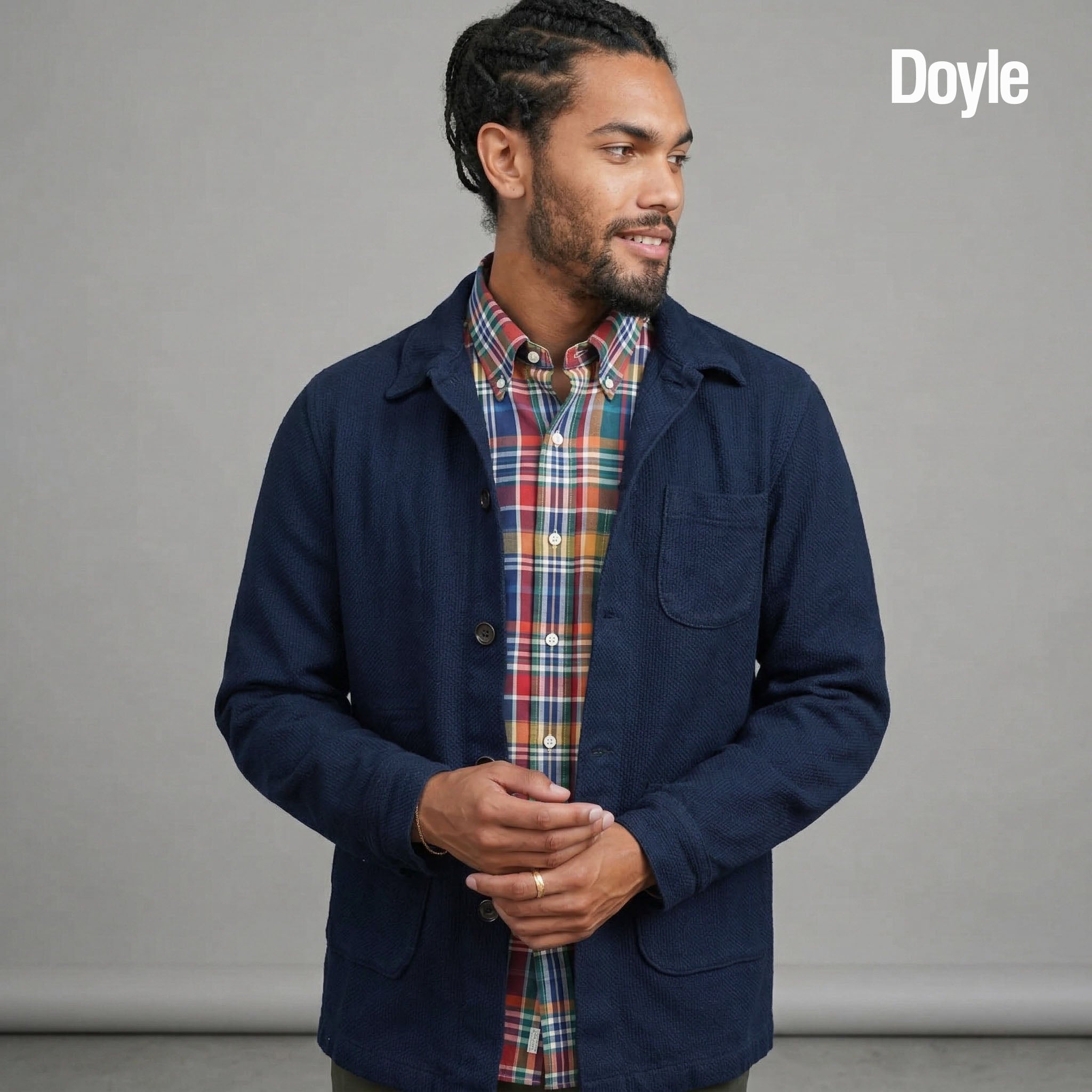 Custom Doyle, Sinclair & Corso Jackets Deep Navy Sashiko