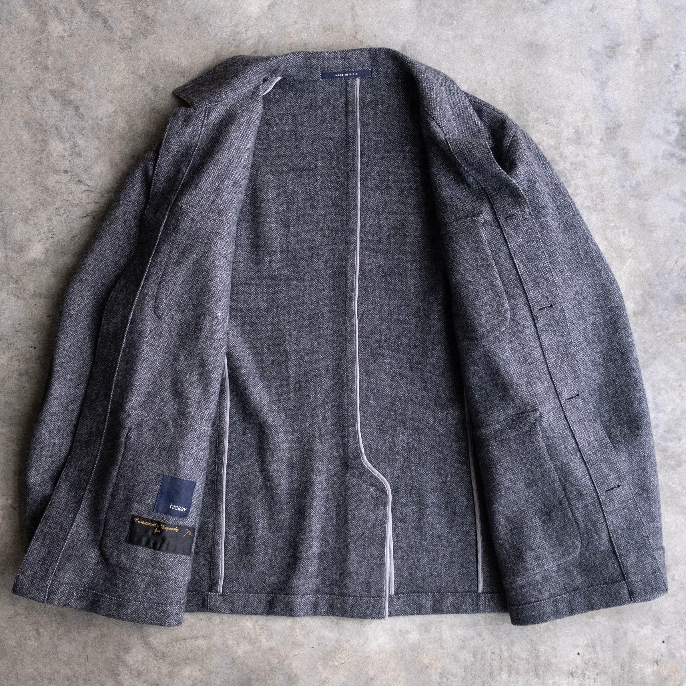 Sample Sale: Field Jacket in Wool-Cashmere Donegal Sz 40