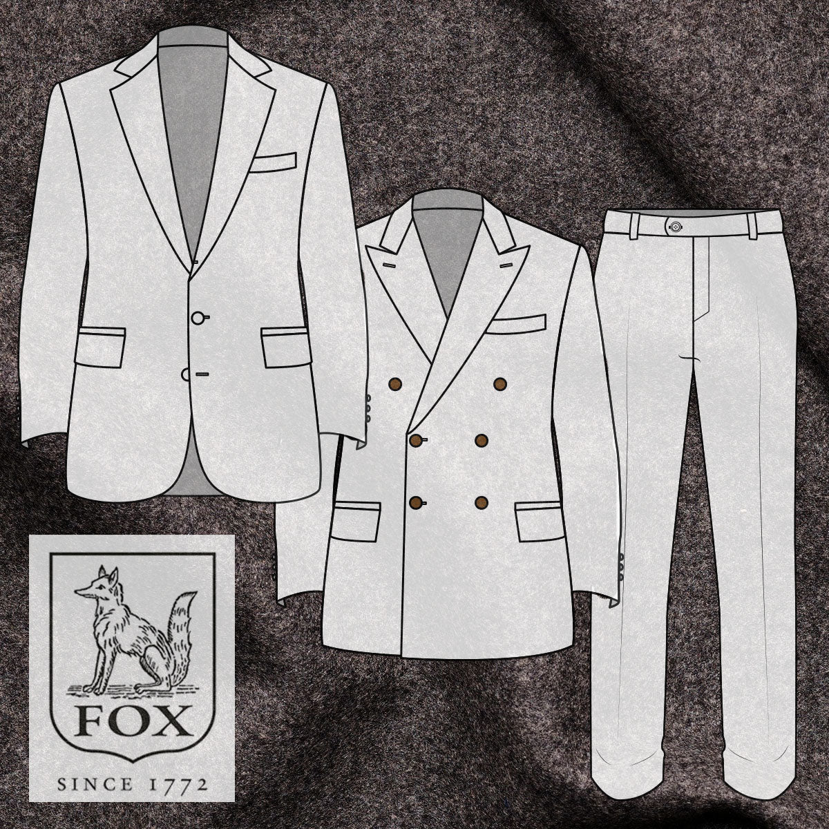 Custom Suits Fox Bros Grey Heritage Flannel (2 Units Only)