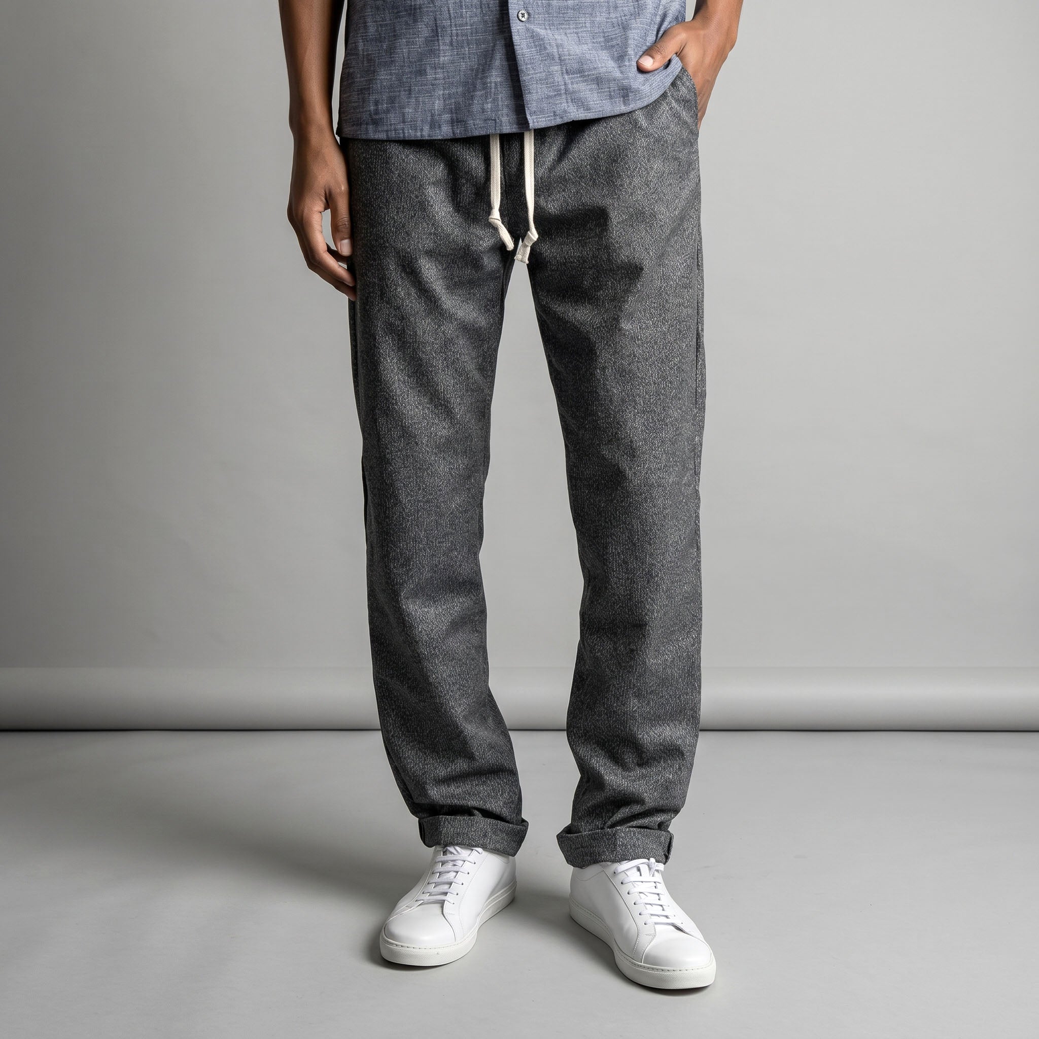 Laidback Pant Crosshatch Washable Grey Wool