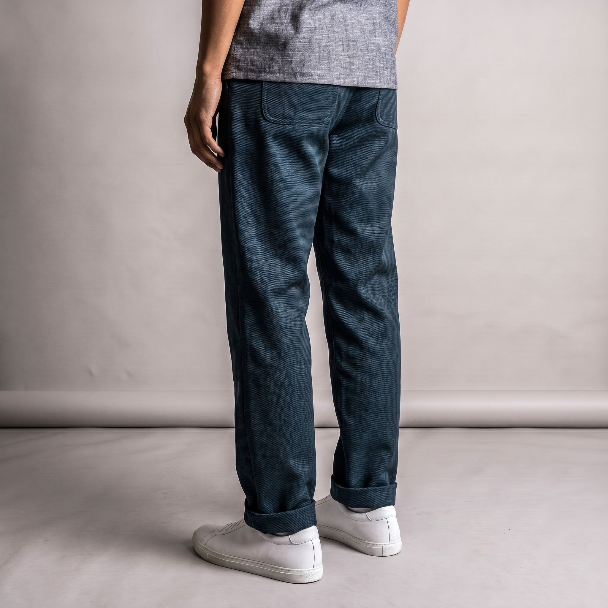 Laidback Pant Dark Teal Wool Hopsack
