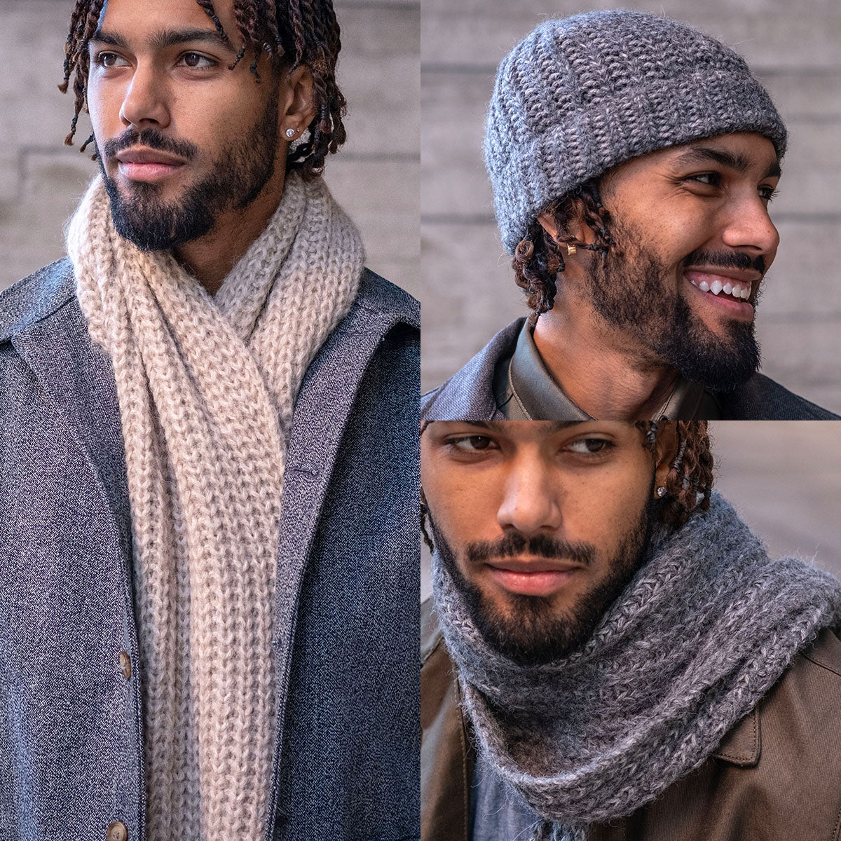 Rustic Handknit Alpaca Scarves & Watch Caps