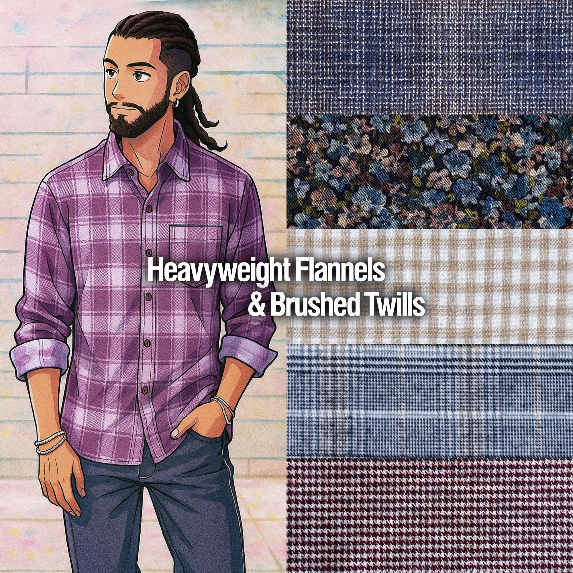 Custom Shirts Heavyweight Flannels & Brushed Twills