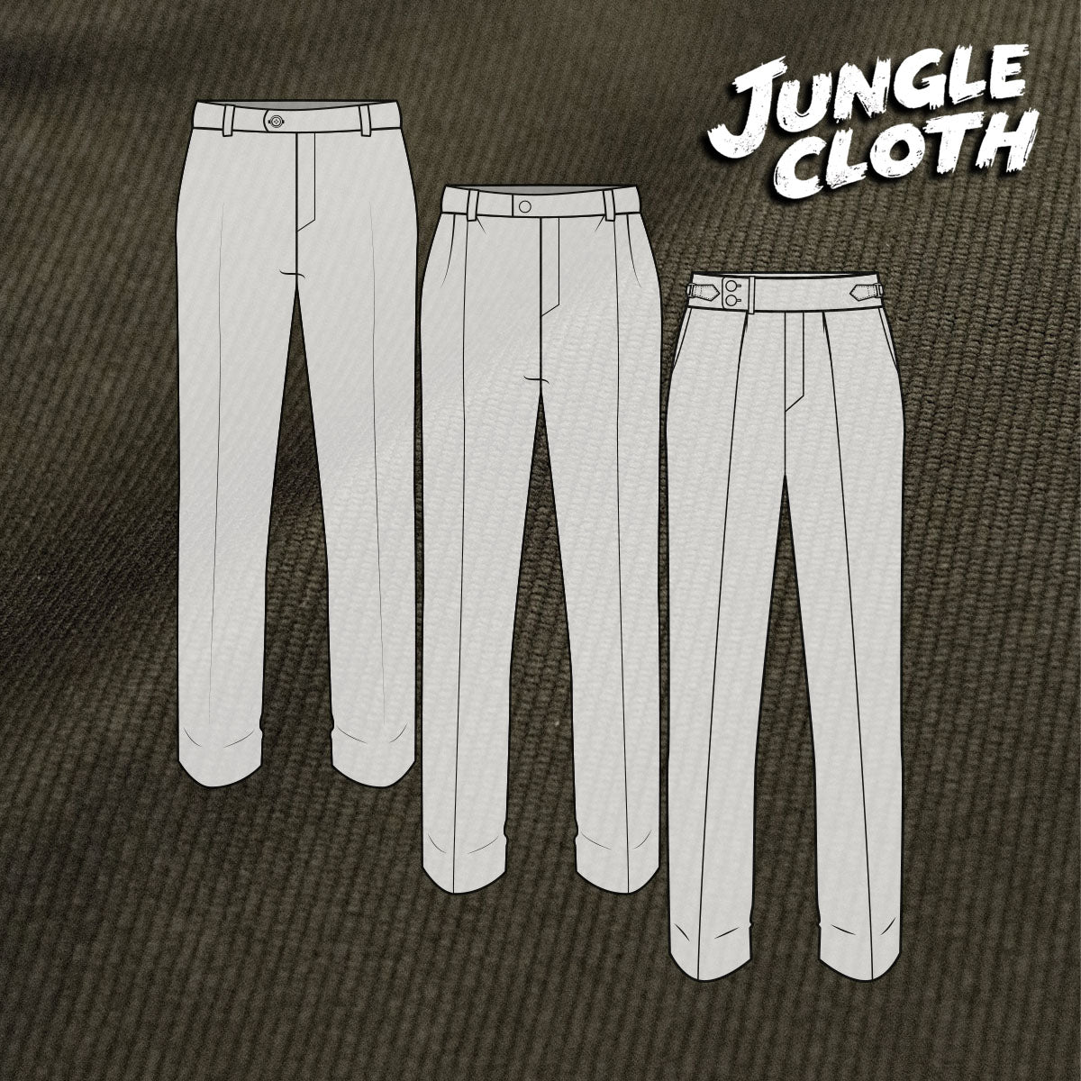 Custom Trousers in Olive 11oz Japanese Jungle Cloth