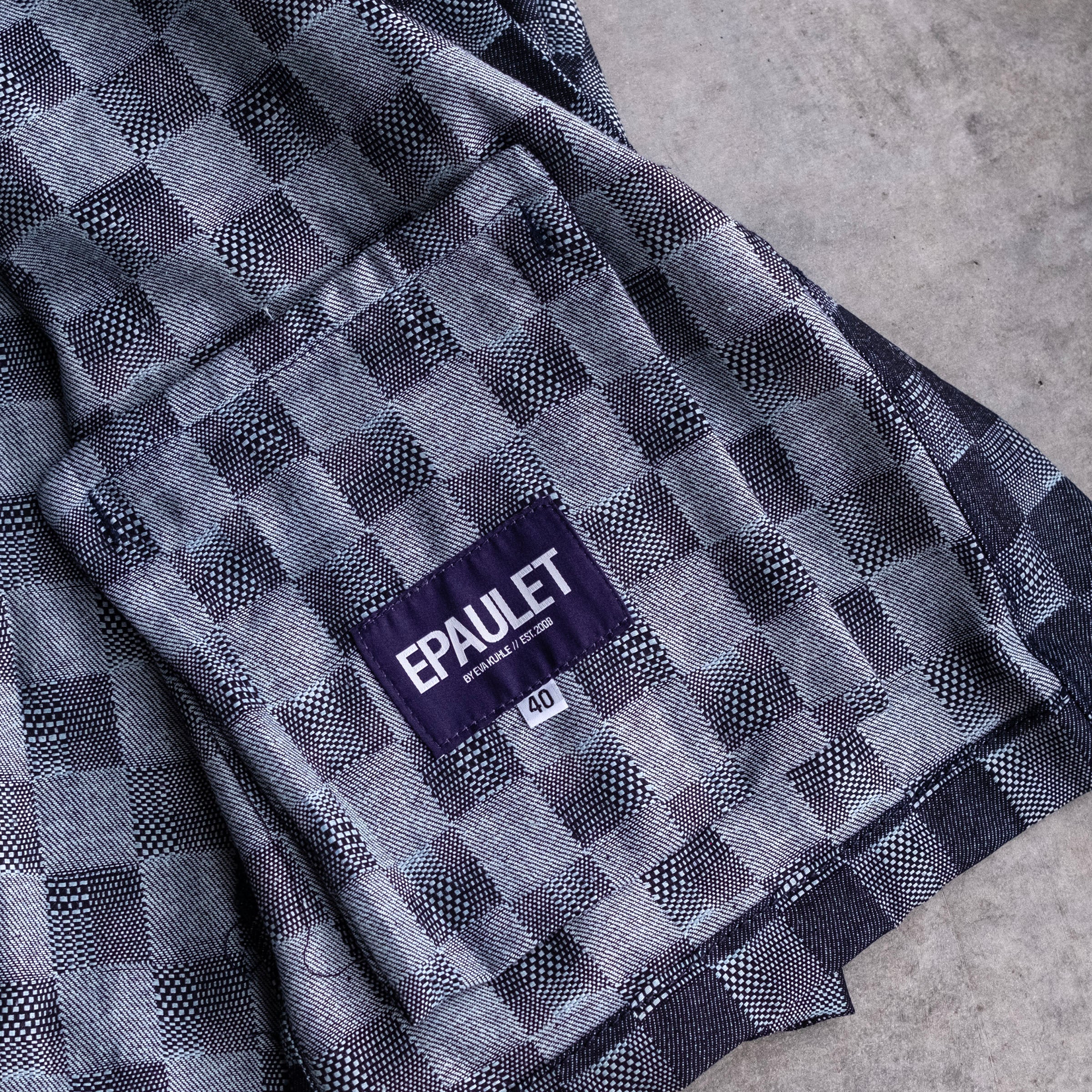 Kamigata Jacket in Checkerboard Jacquard Denim Sz 40