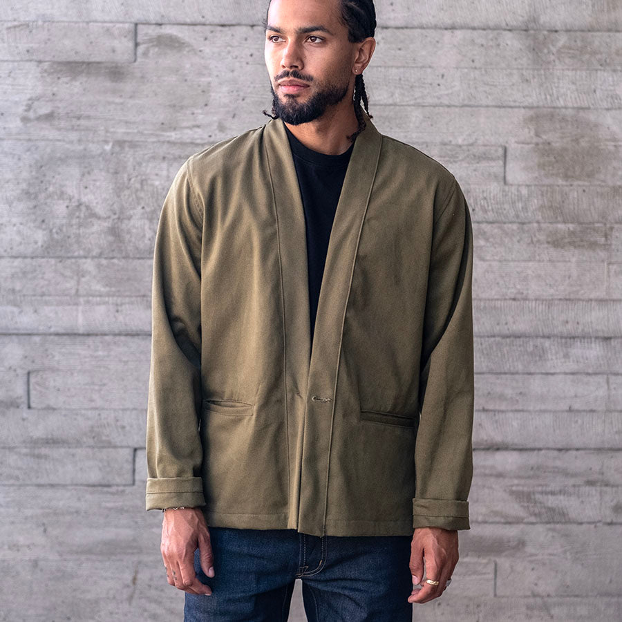 Kamigata Jacket in Olive Kaihara 13oz Bull Denim