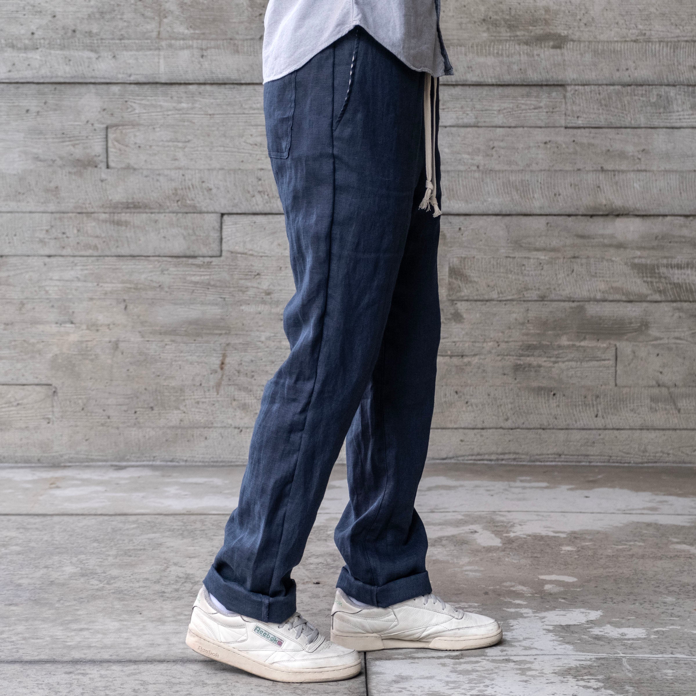 Laidback Pant Albini Navy Linen