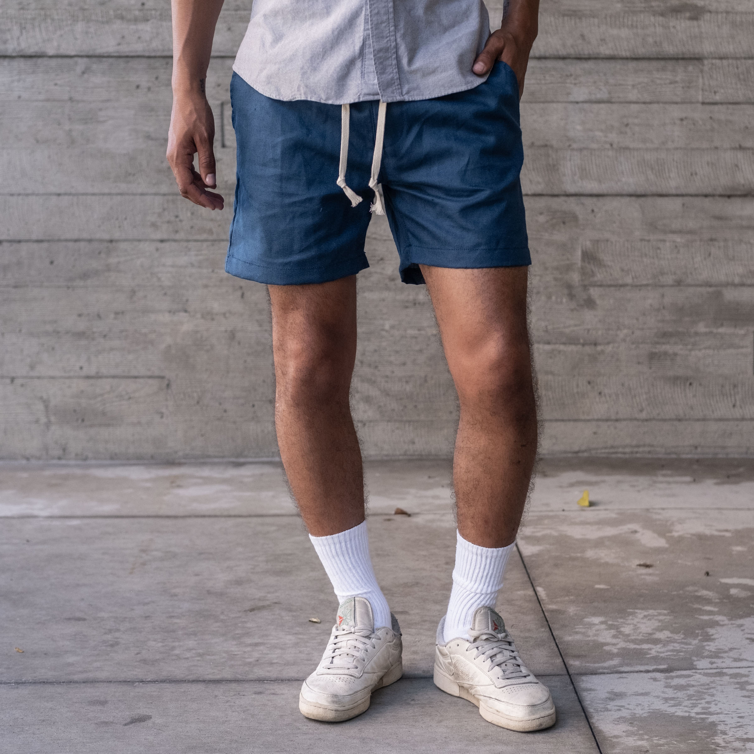 Laidback Short French Blue Albini Linen