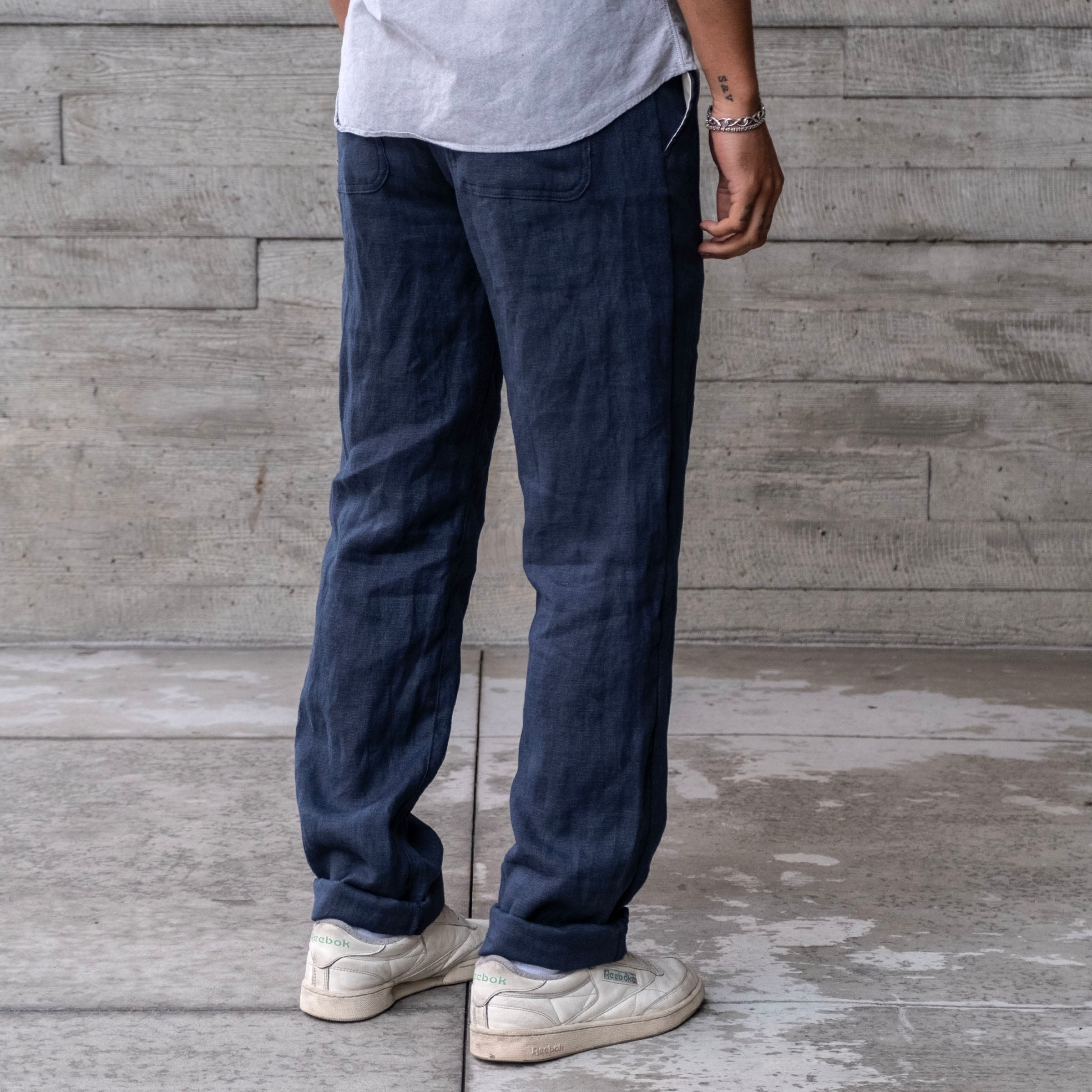 Laidback Pant Albini Navy Linen