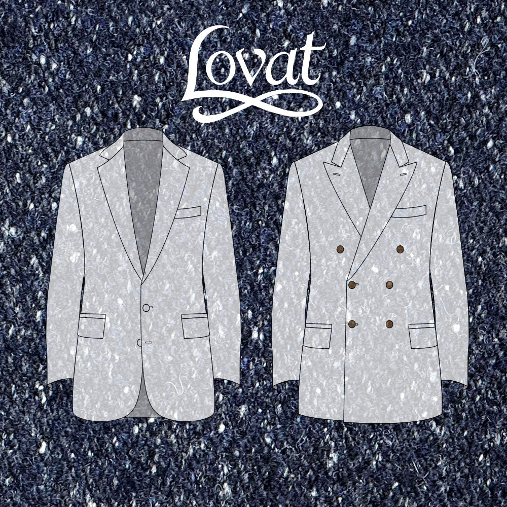 Custom Sportcoats Lovat Mills Navy & Grey Mottled Tweed