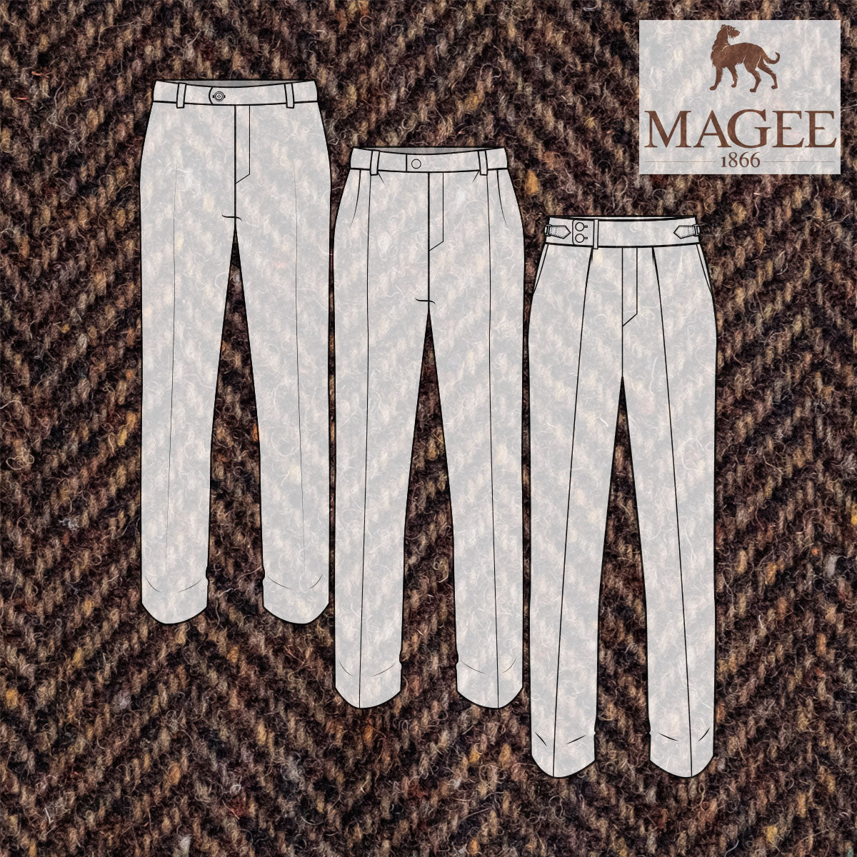Custom Trousers Magee 18oz Chestnut Embers Tweed