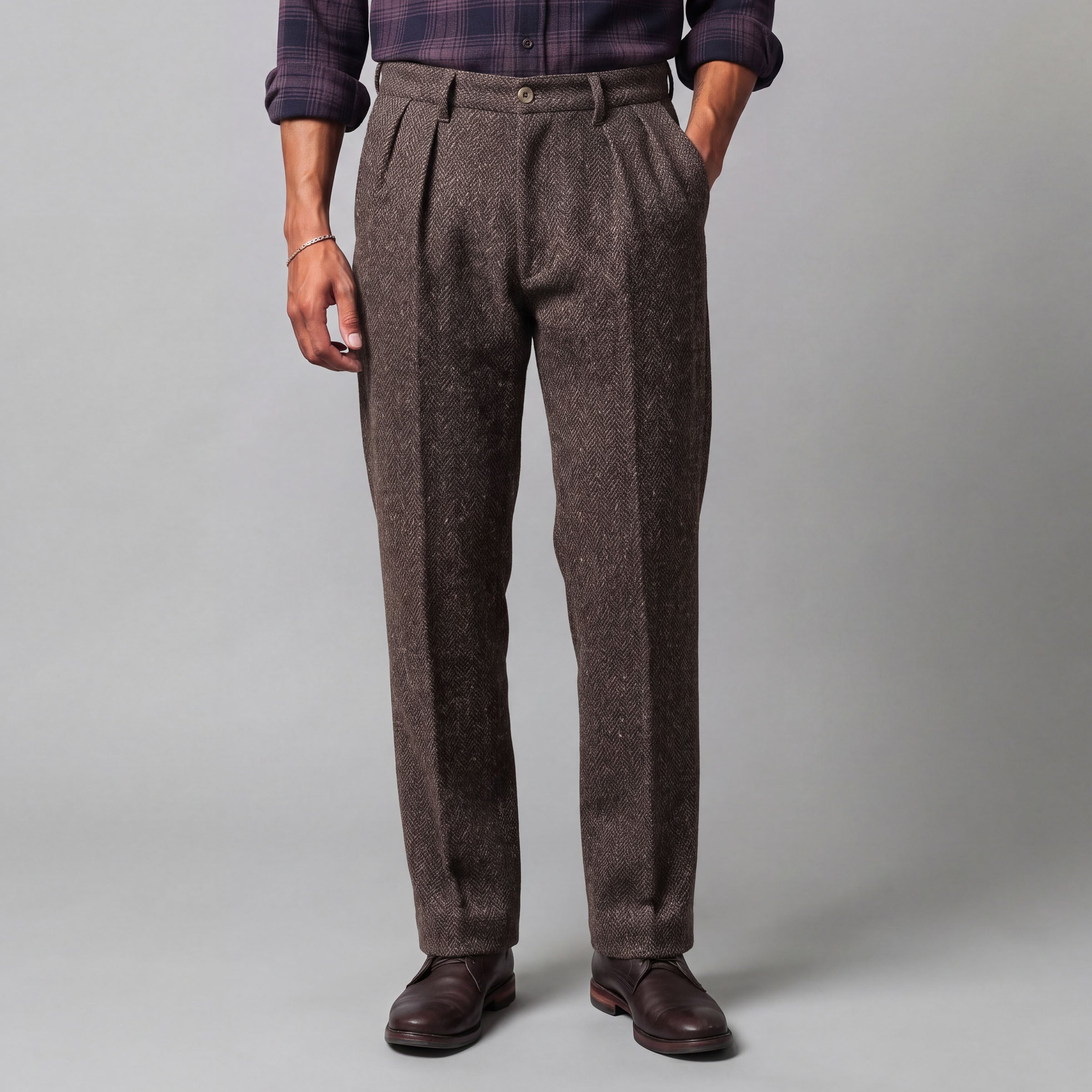 McKinley Pleated Easy Fit Chinos in Tweeds & Cottons