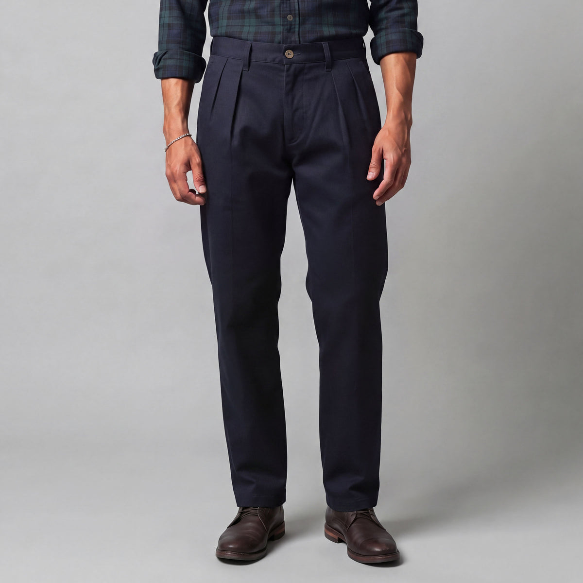 McKinley Pleated Easy Fit Chinos in Tweeds & Cottons
