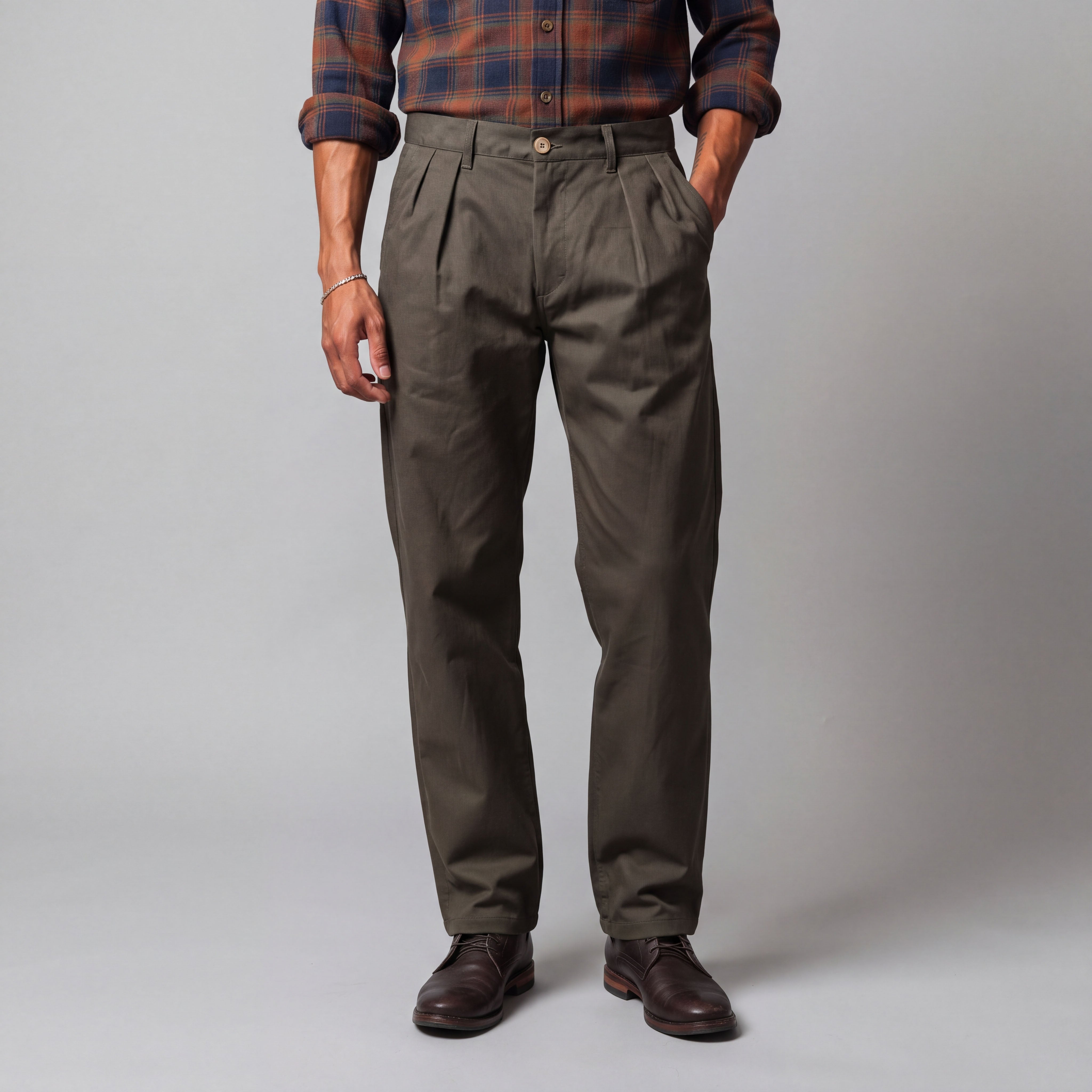 McKinley Pleated Easy Fit Chinos in Tweeds & Cottons