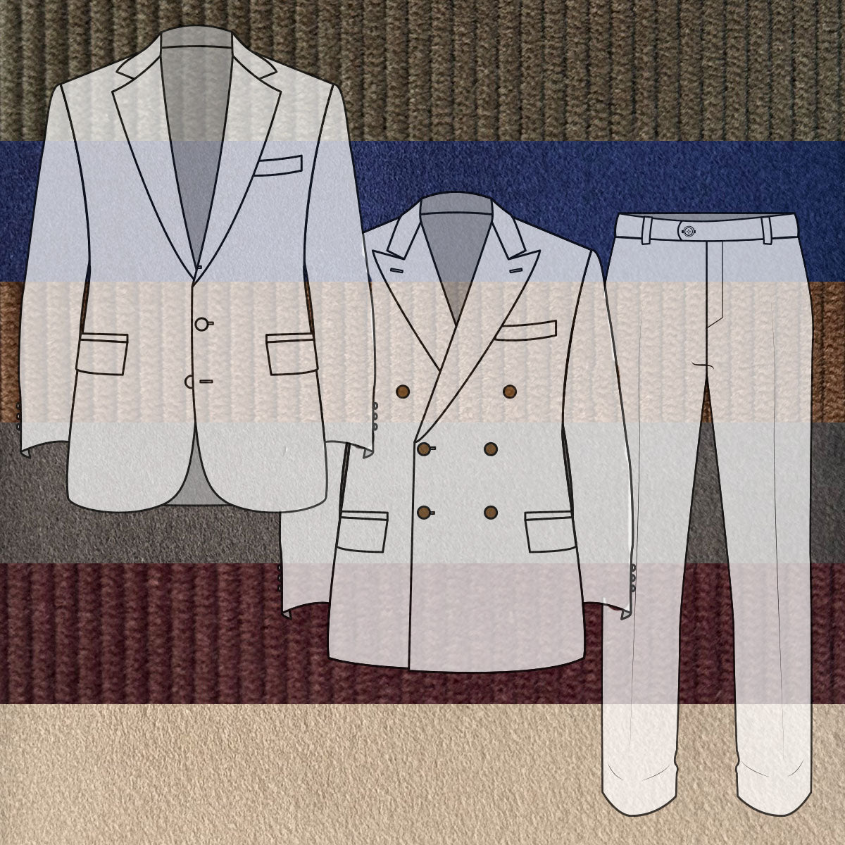 Custom Suits & Sportcoats Heavyweight UK Moleskin & Corduroy