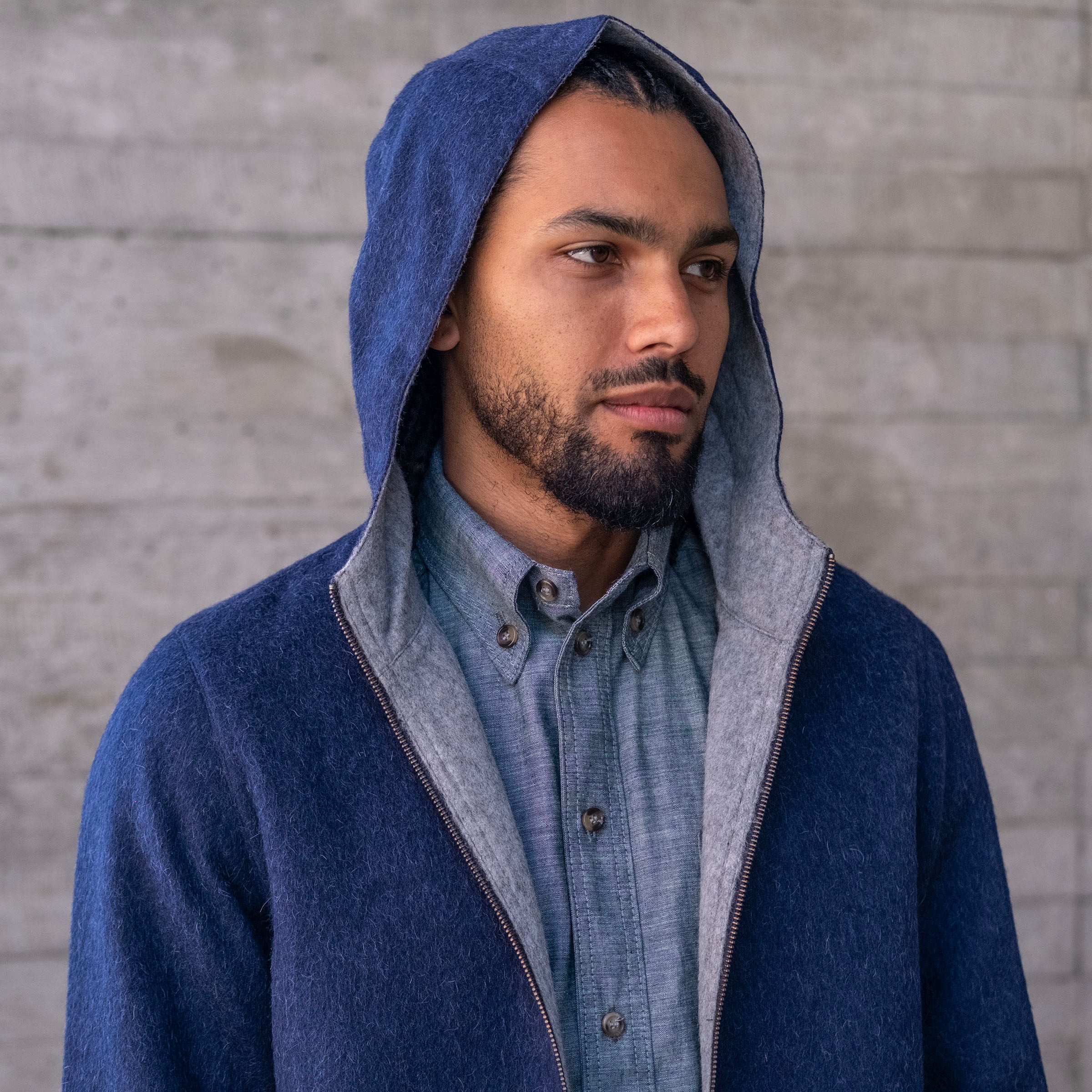 Alpaca Fully Reversible Hooded Coat