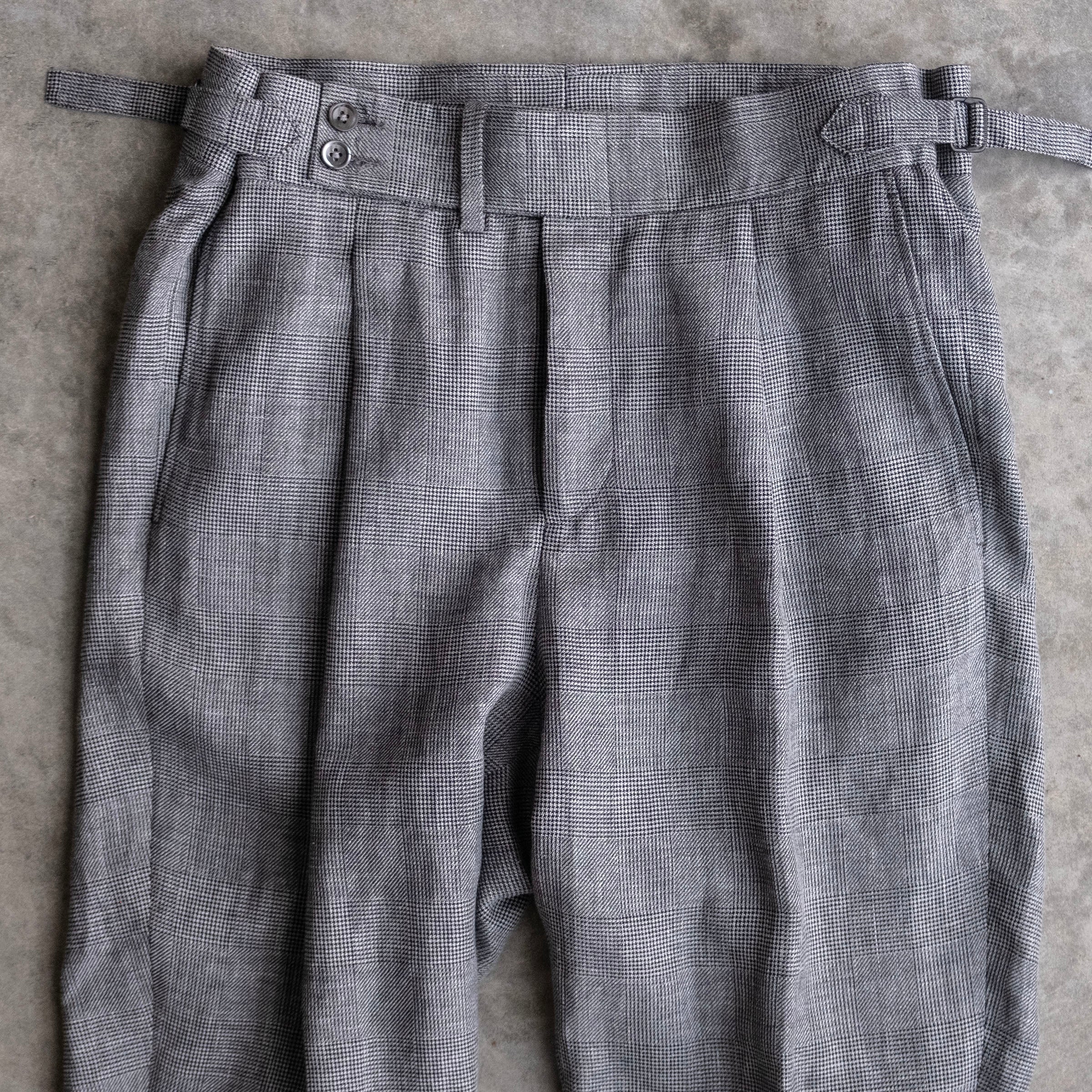 Sample Sale: Nico Trouser in Glen Plaid Wool/Linen Sz 33