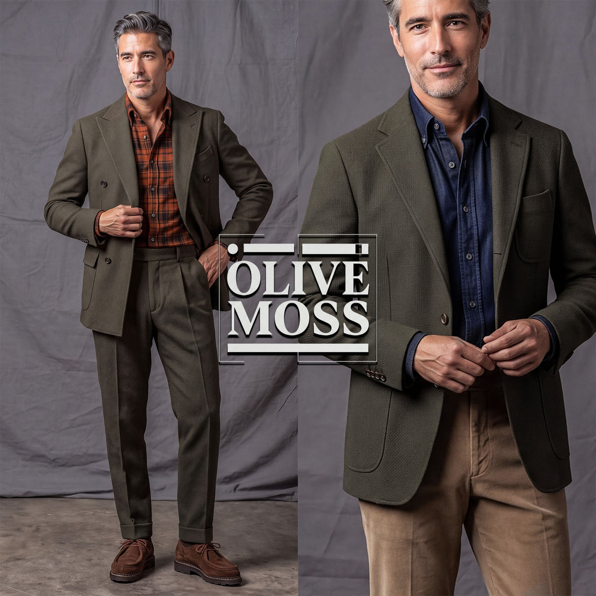 Custom Suits & Sportcoats in Japanese Olive Moss Sashiko