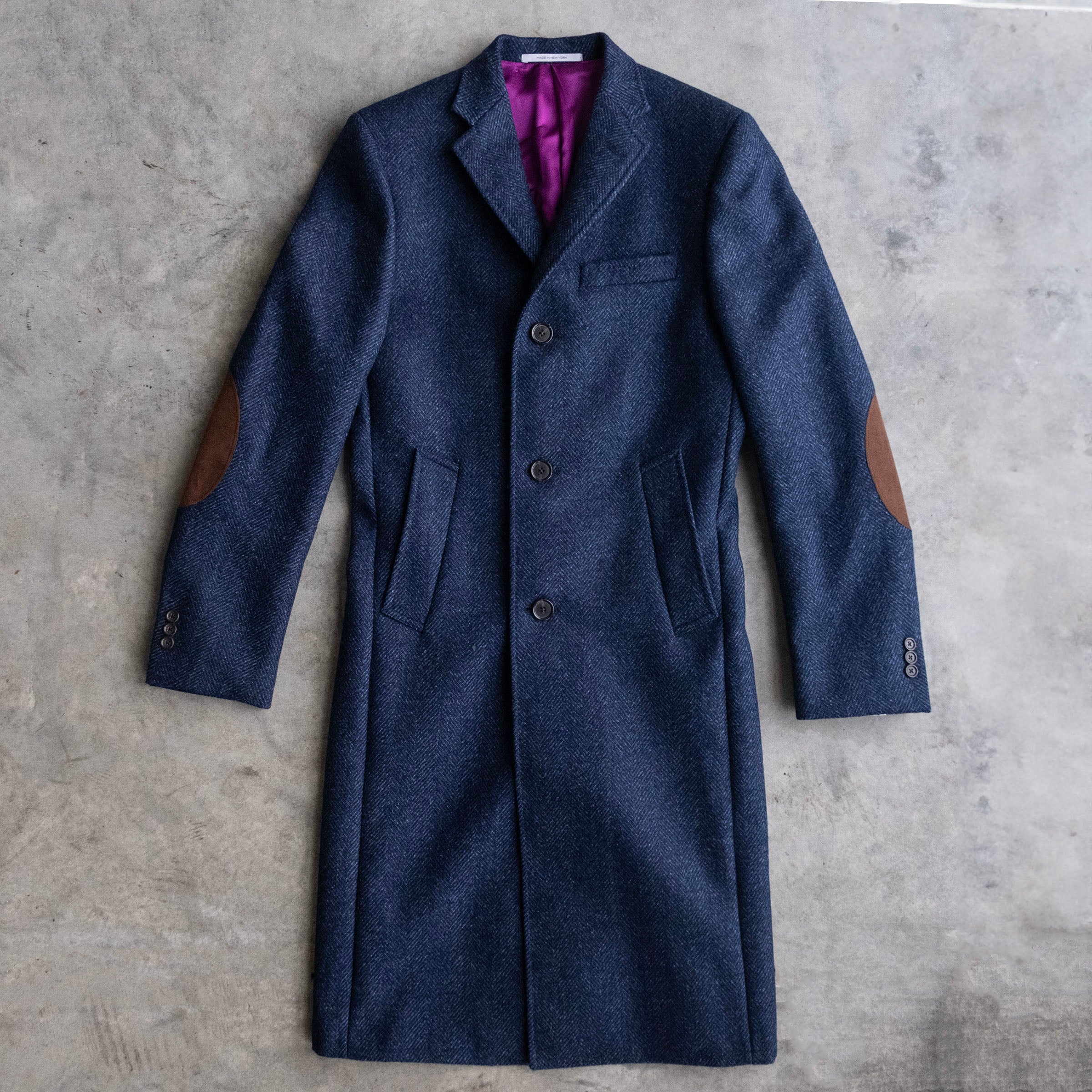 Sample Sale: Extended Length Heavyweight Tweed Overcoat Sz 38L