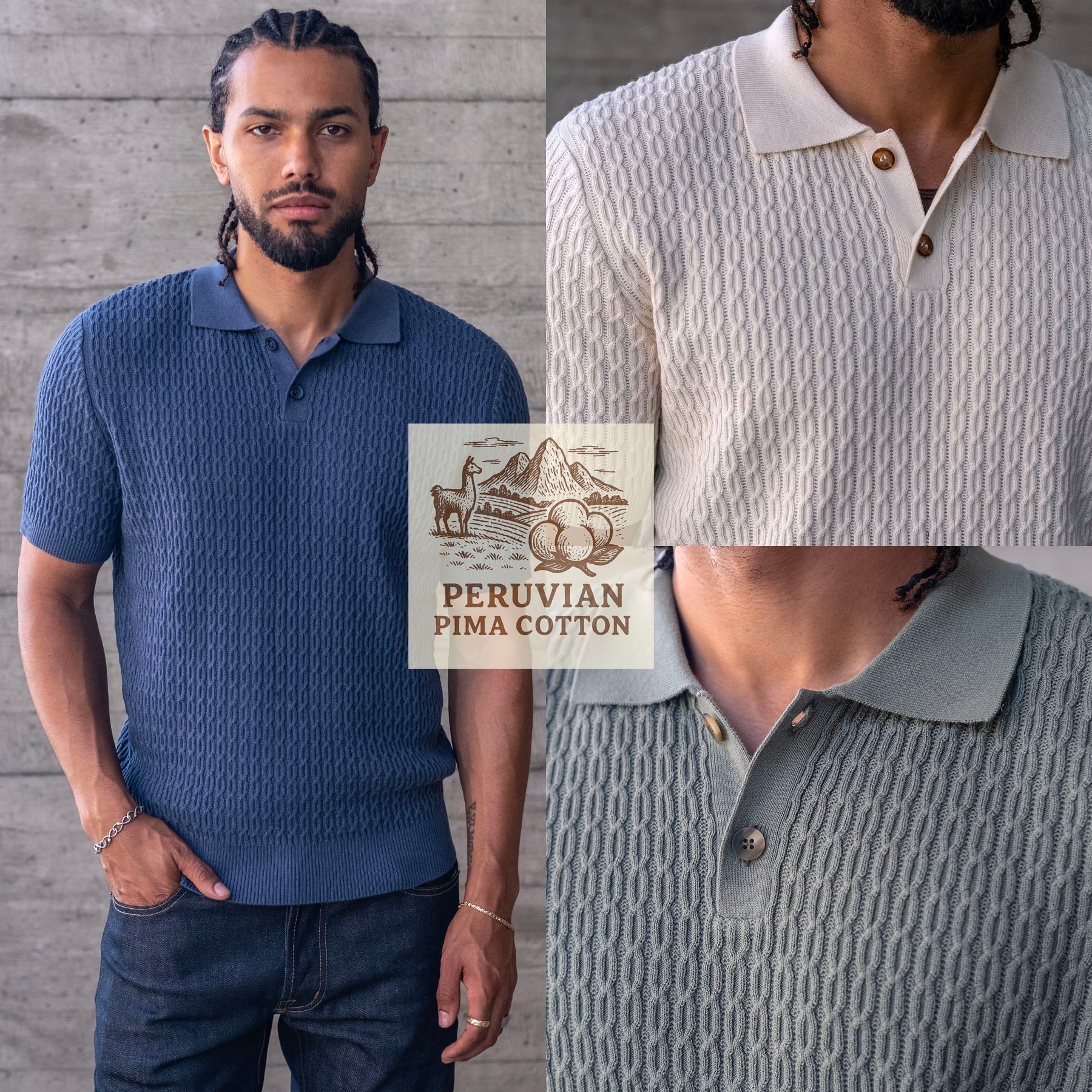 Peruvian Pima Cotton Cable Knit Polo Project