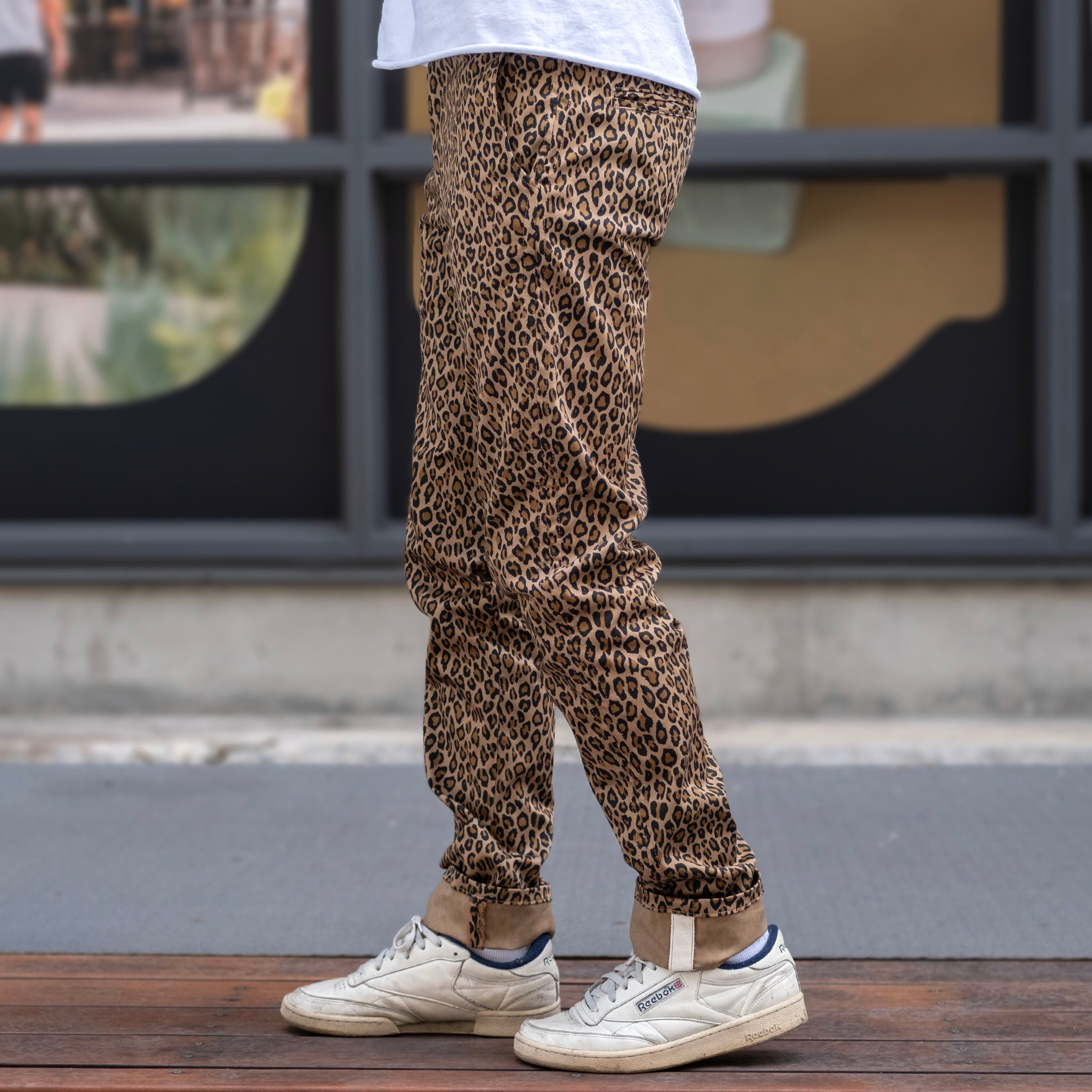 Rivet Chino Cheetah Print Pima Cotton