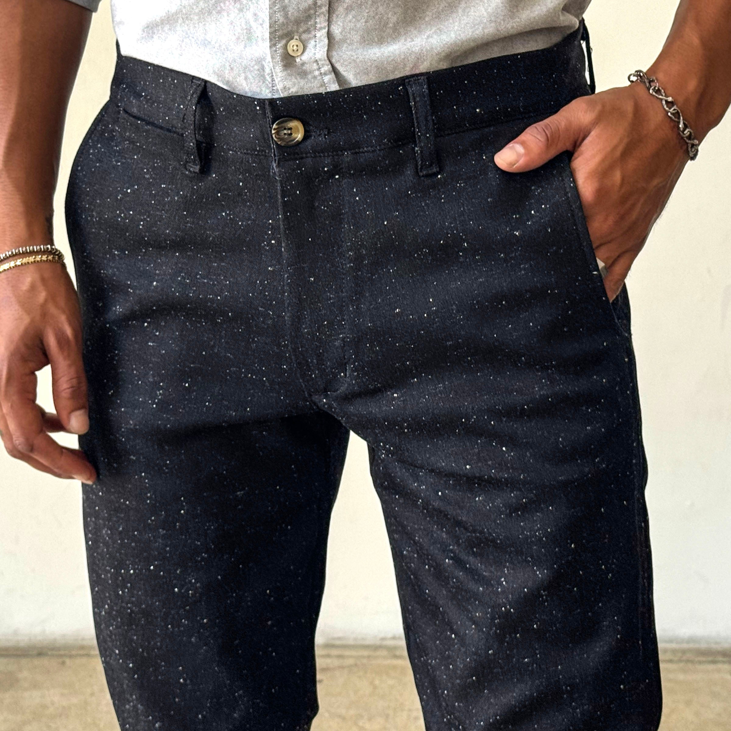 Rivet Chino Shadow Kuroki 10oz Donegal Denim