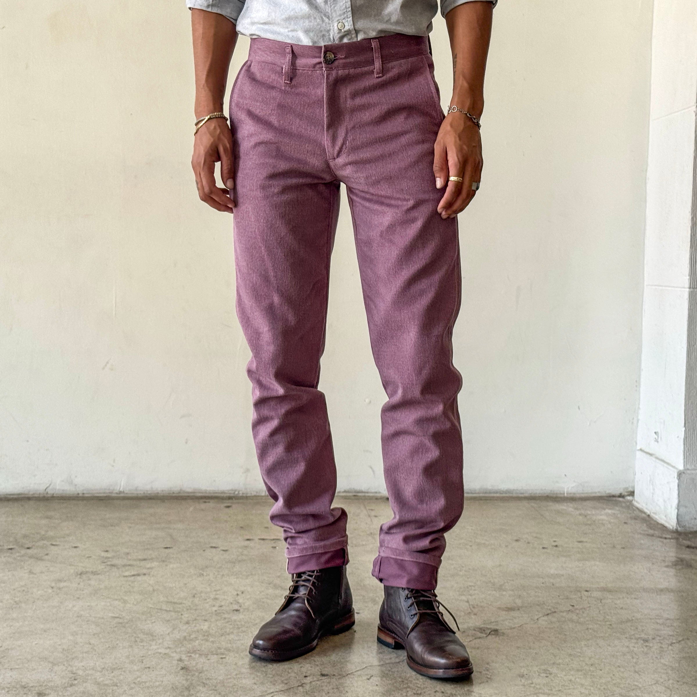 Rivet Chino Dusty Rose 11oz Brushed Cavalry Twill