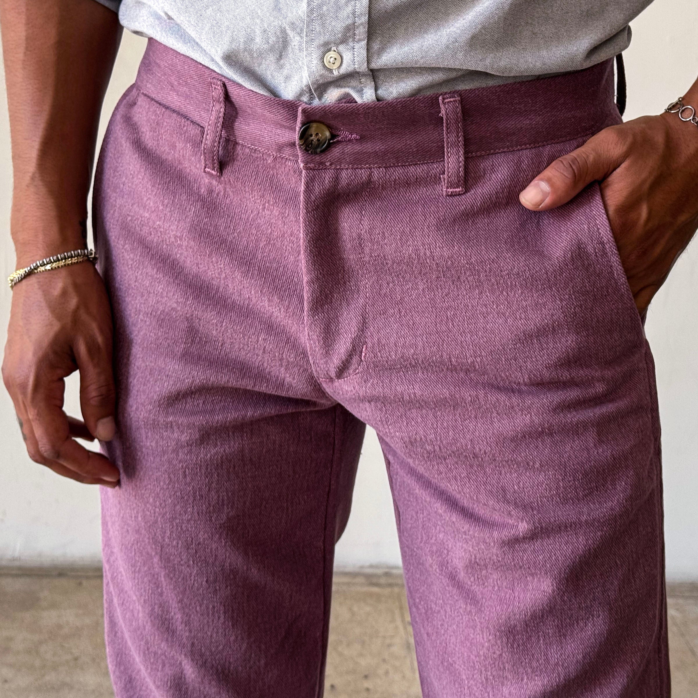 Rivet Chino Dusty Rose 11oz Brushed Cavalry Twill