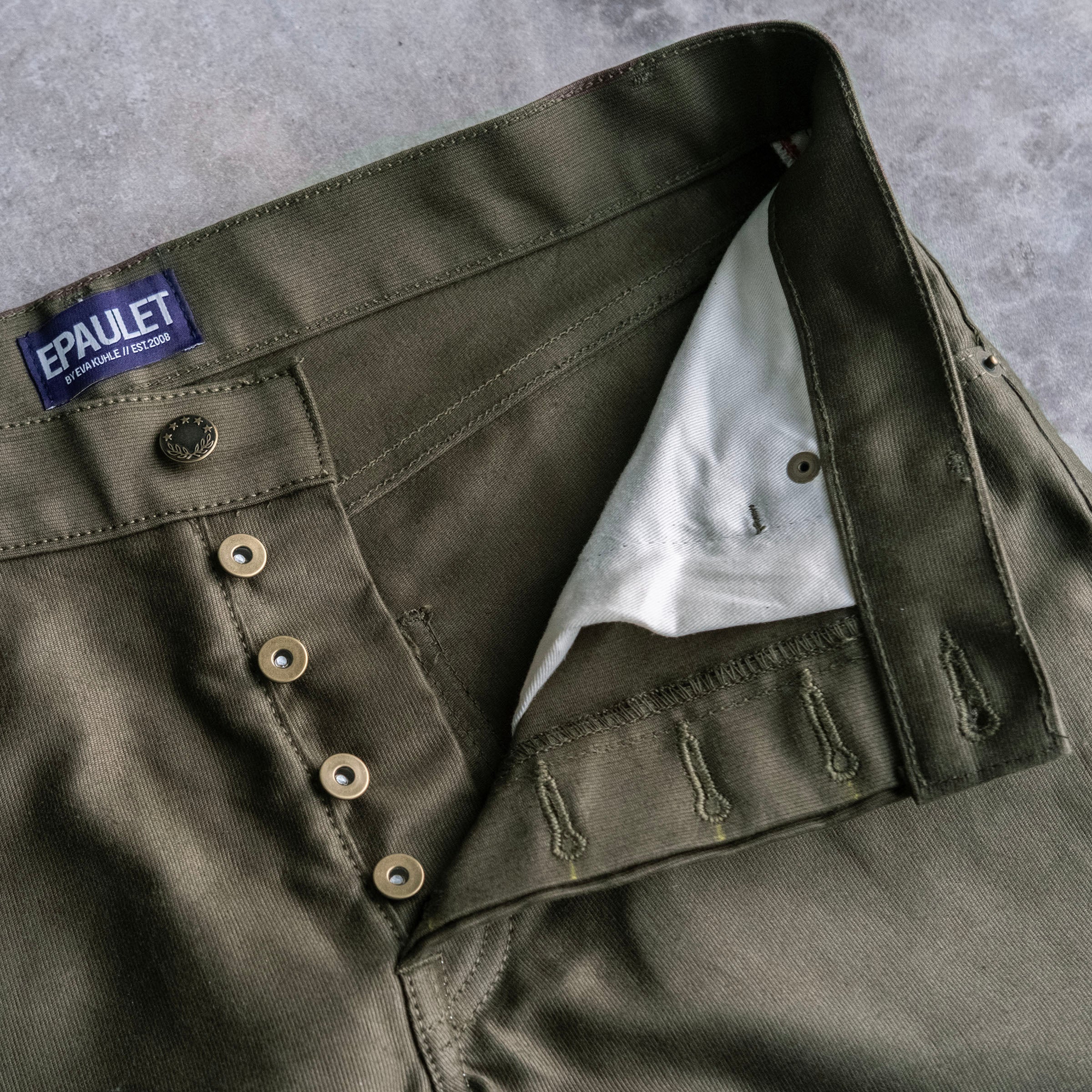 Rivet Jean Jungle Cloth 11oz Olive Twill