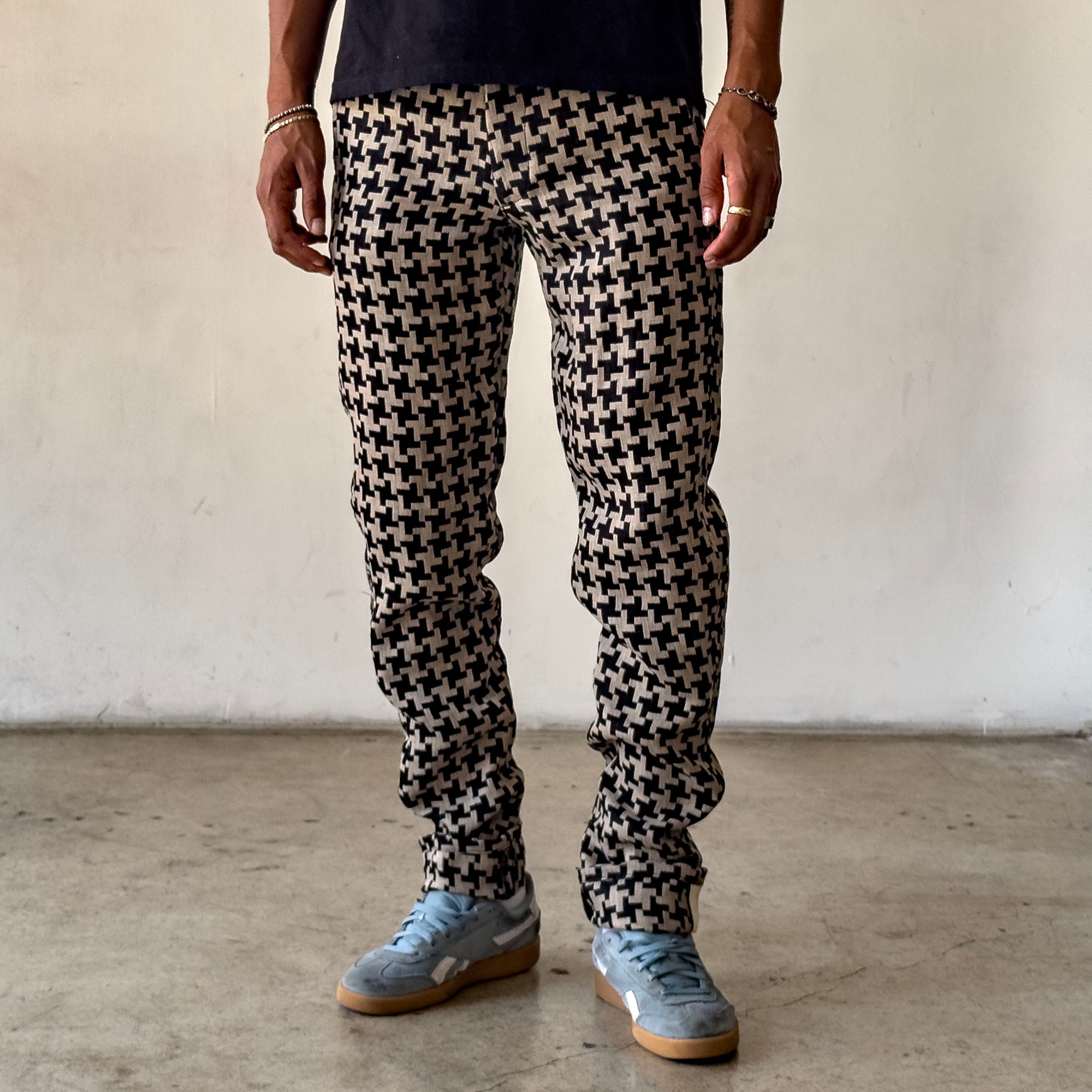 Rivet Chino Hattori Heavyweight Linen Khaki & Charcoal Stars