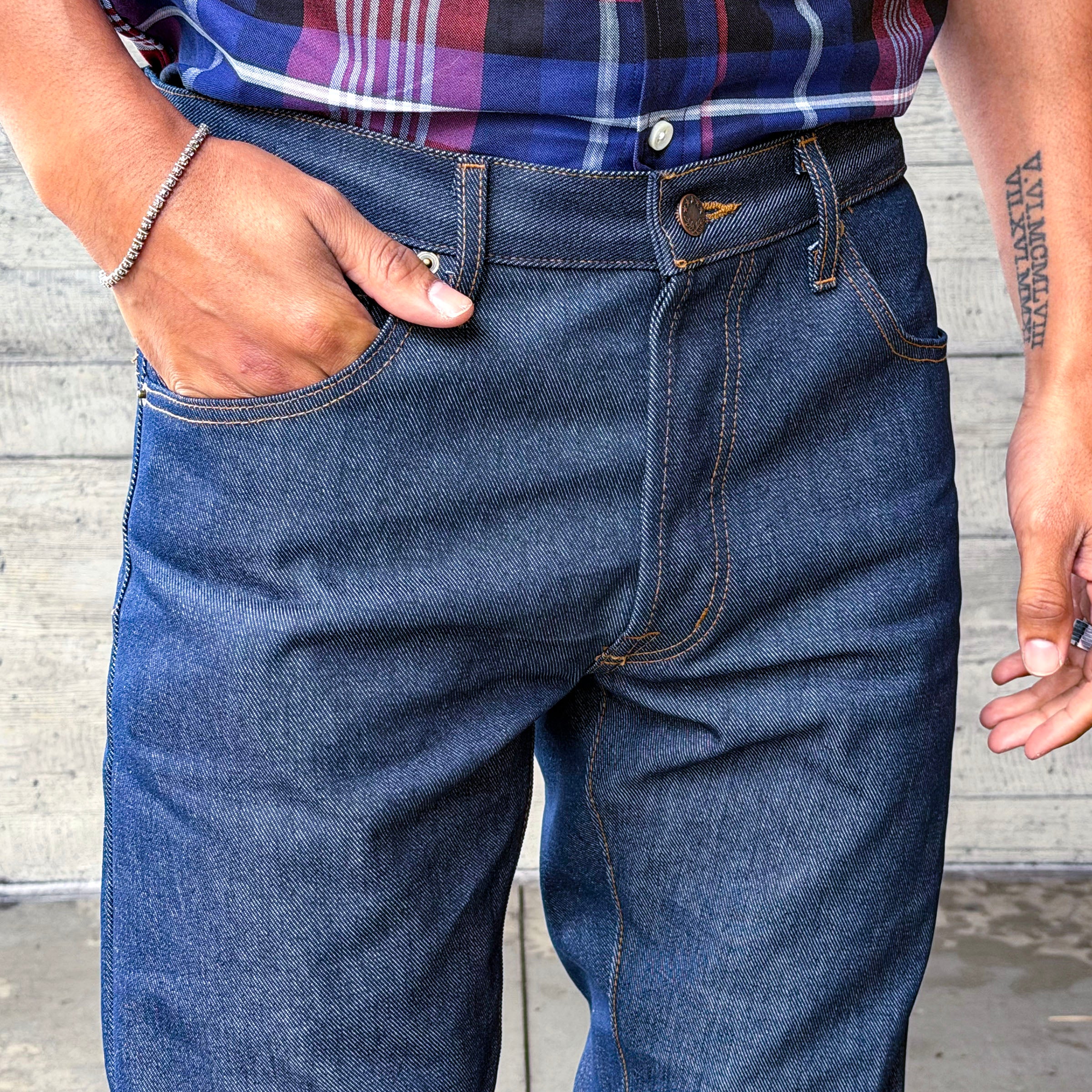 Rivet Jean Cone Mills 14oz Vintage Blue Denim