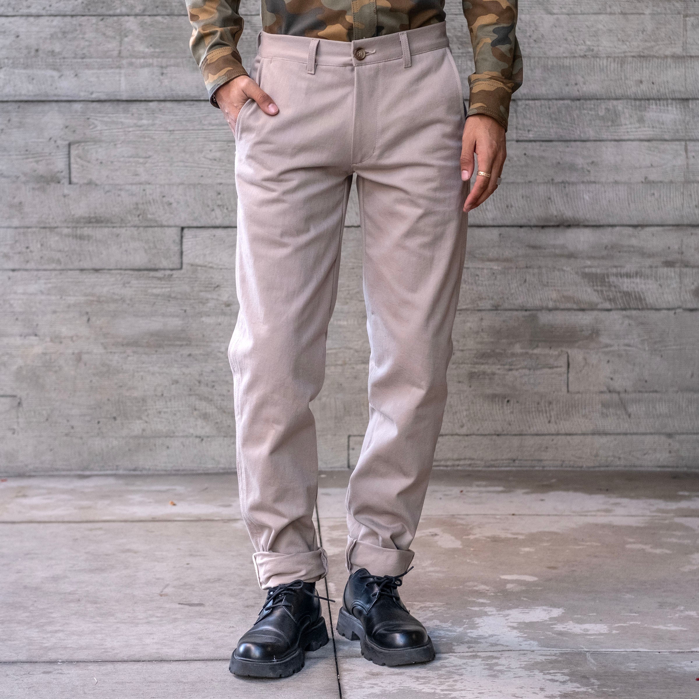 Rivet Chino Washed Khaki 10oz Howitzer Twill