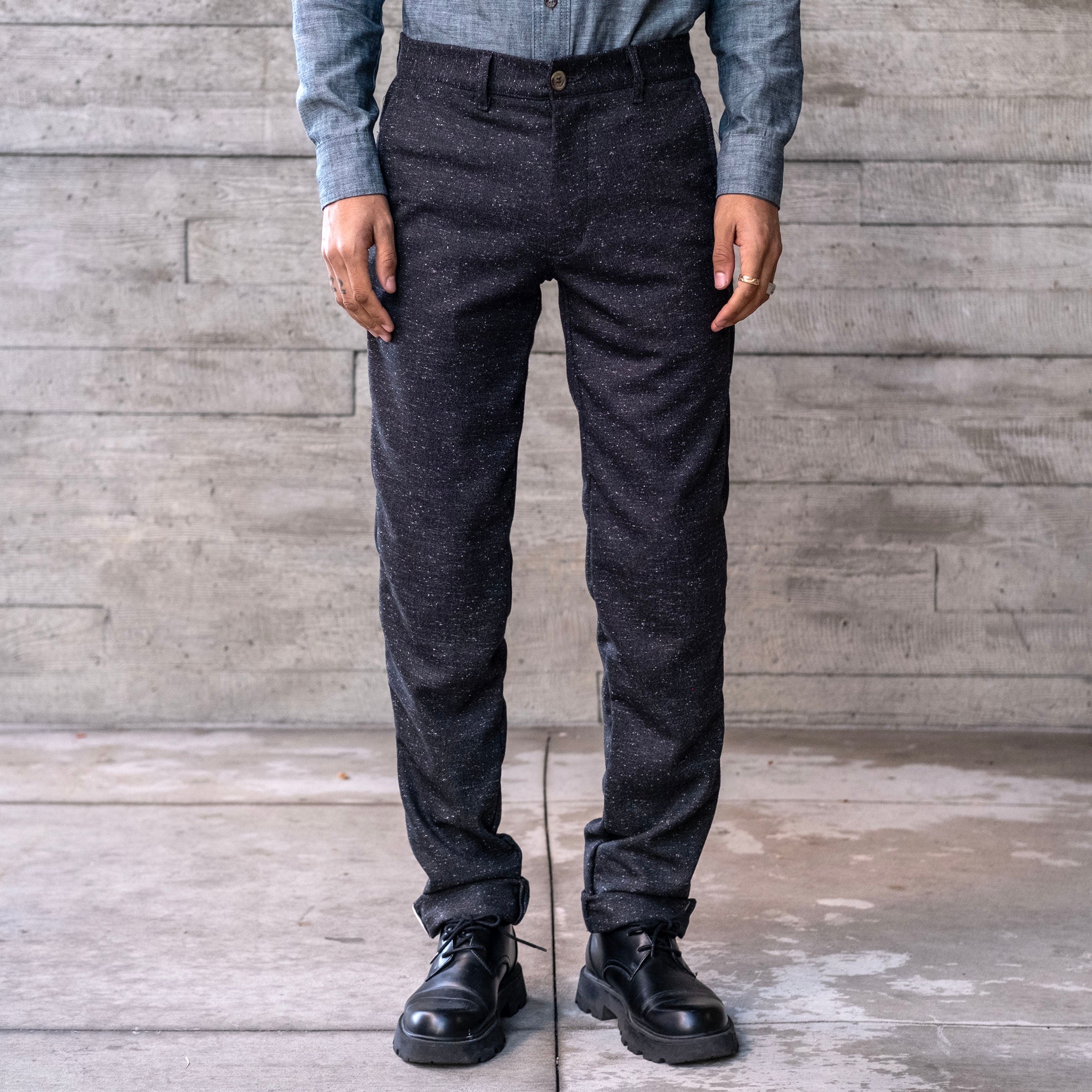 Rivet Chino Speckled Herringbone Washable Wool-Nylon