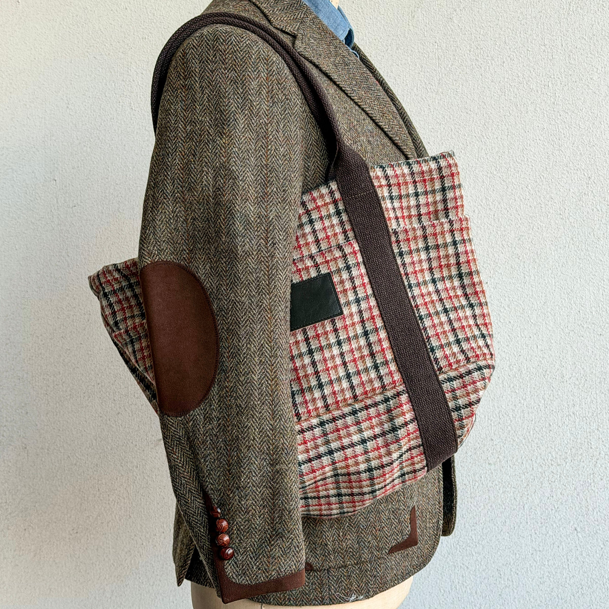 Harbor Tote Bag Double Faced 18oz Shepherd's Check